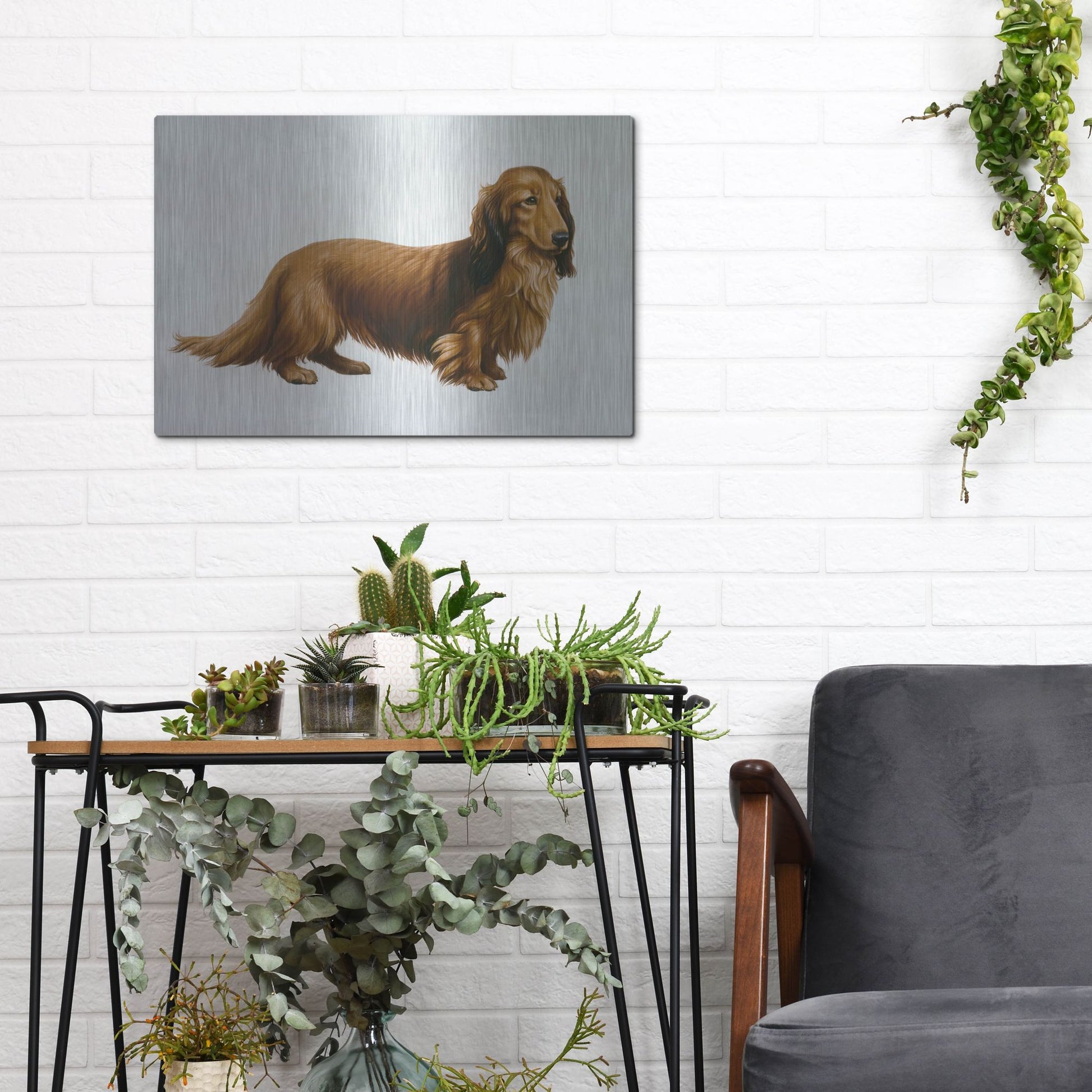 Luxe Metal Art 'Dachsund' by Harro Maass, Metal Wall Art,16x12