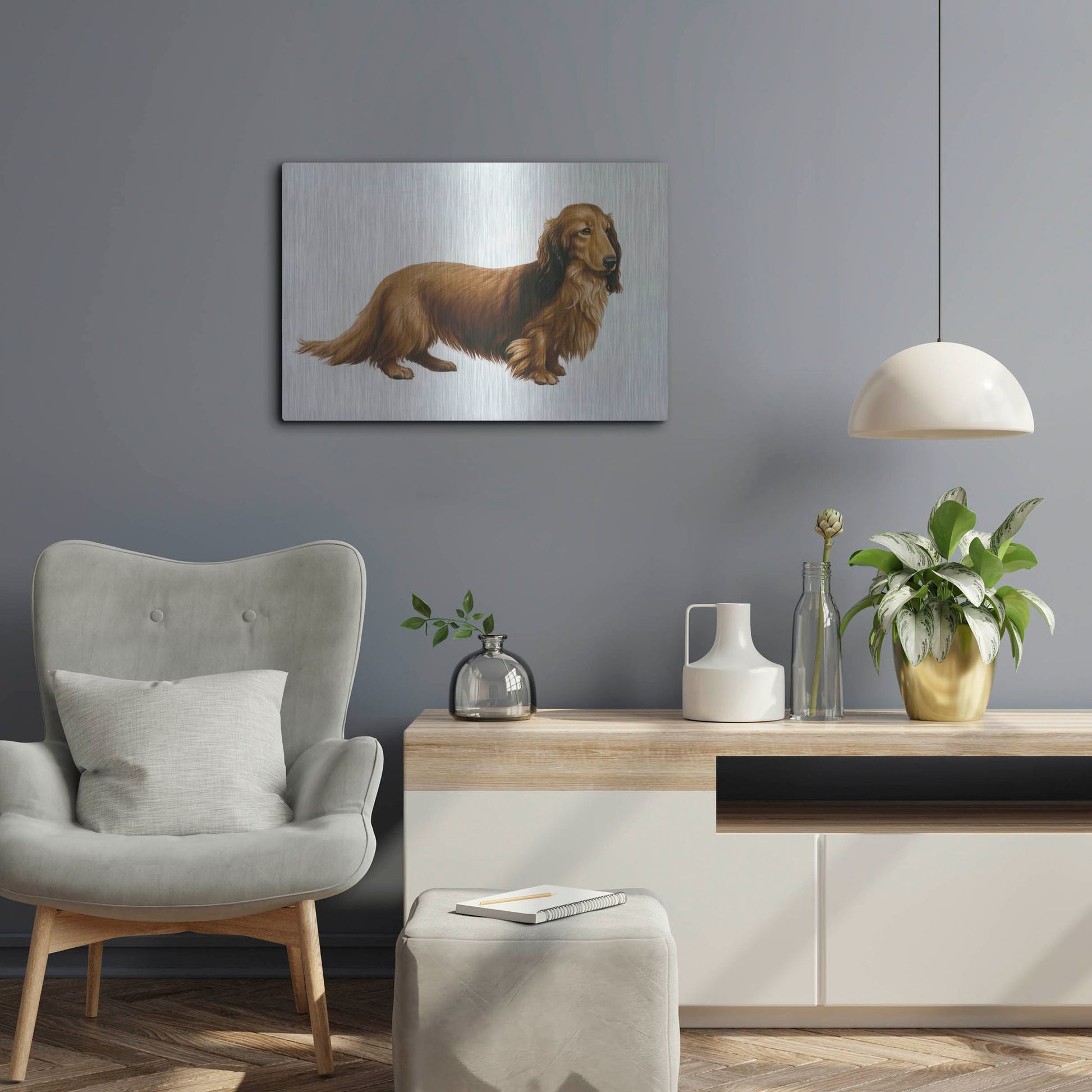 Luxe Metal Art 'Dachsund' by Harro Maass, Metal Wall Art,24x16