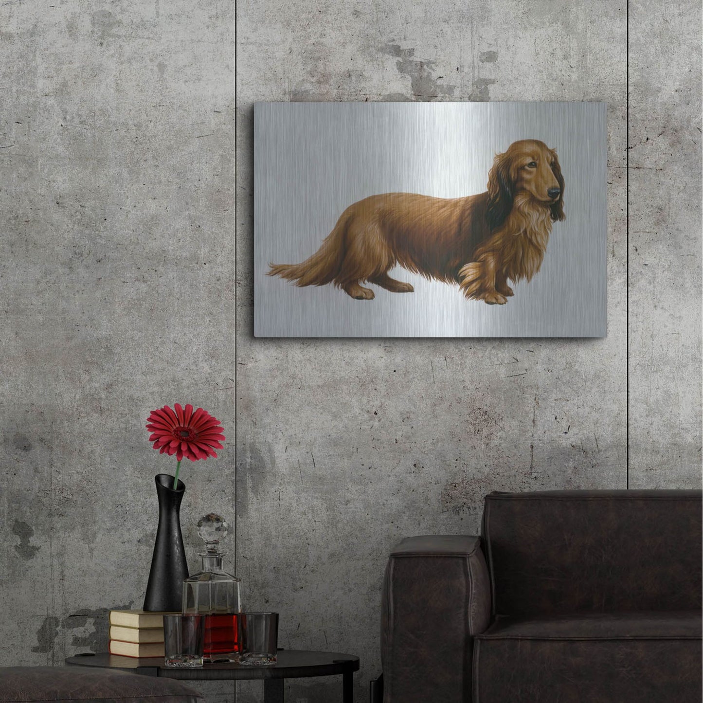 Luxe Metal Art 'Dachsund' by Harro Maass, Metal Wall Art,36x24