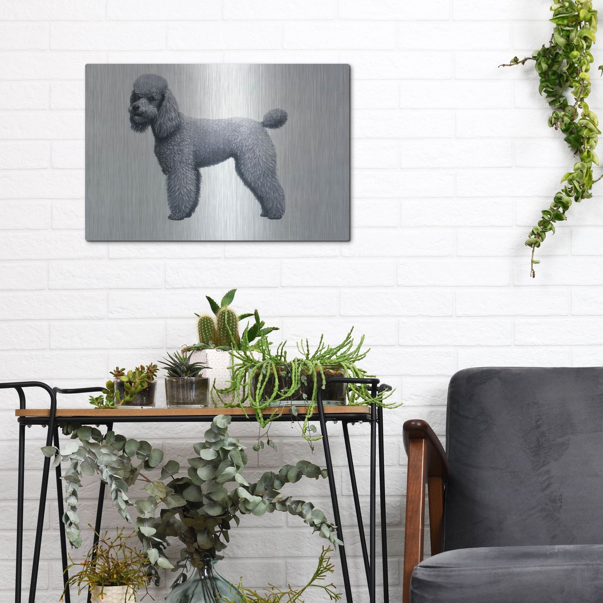 Luxe Metal Art 'Poodle' by Harro Maass, Metal Wall Art,16x12