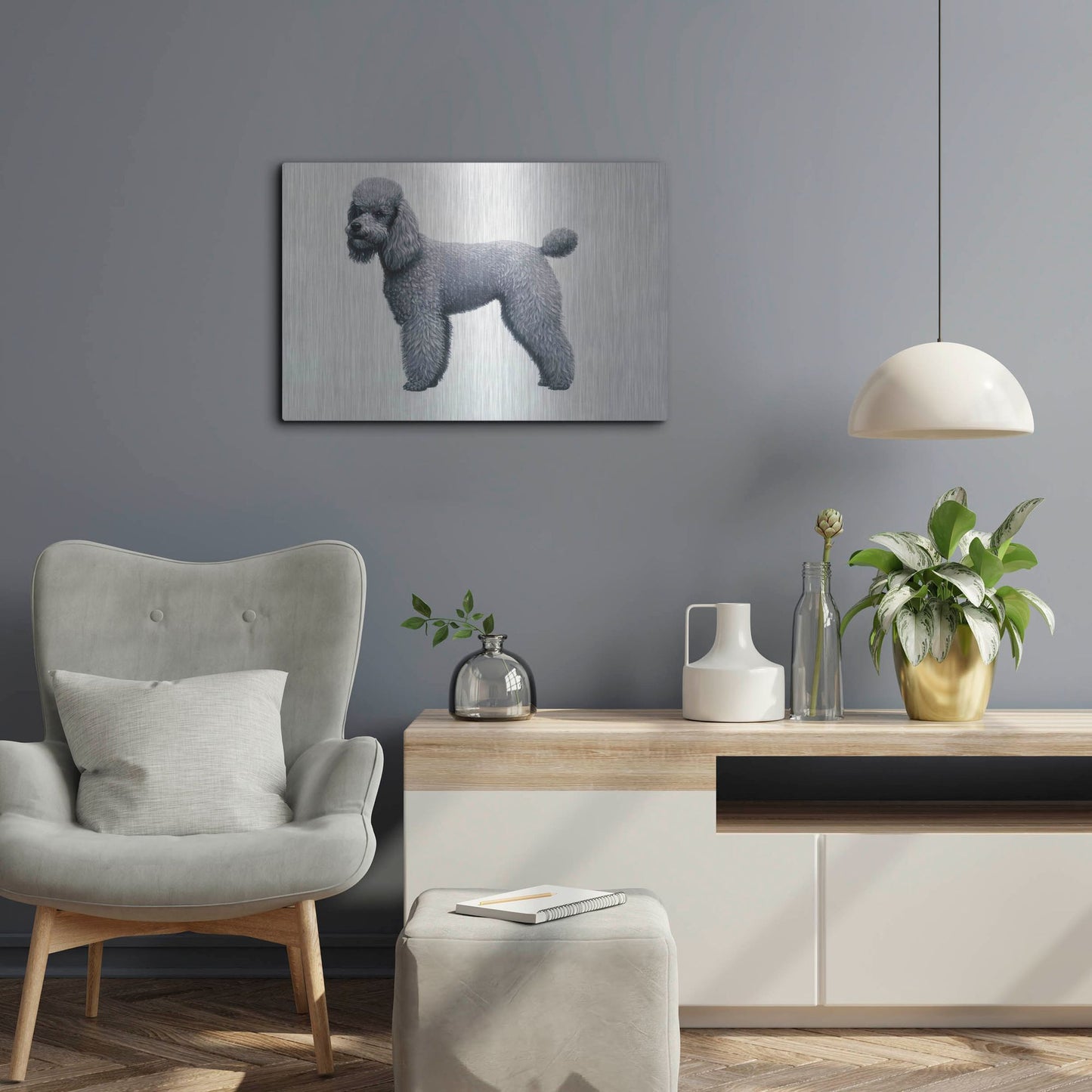 Luxe Metal Art 'Poodle' by Harro Maass, Metal Wall Art,24x16