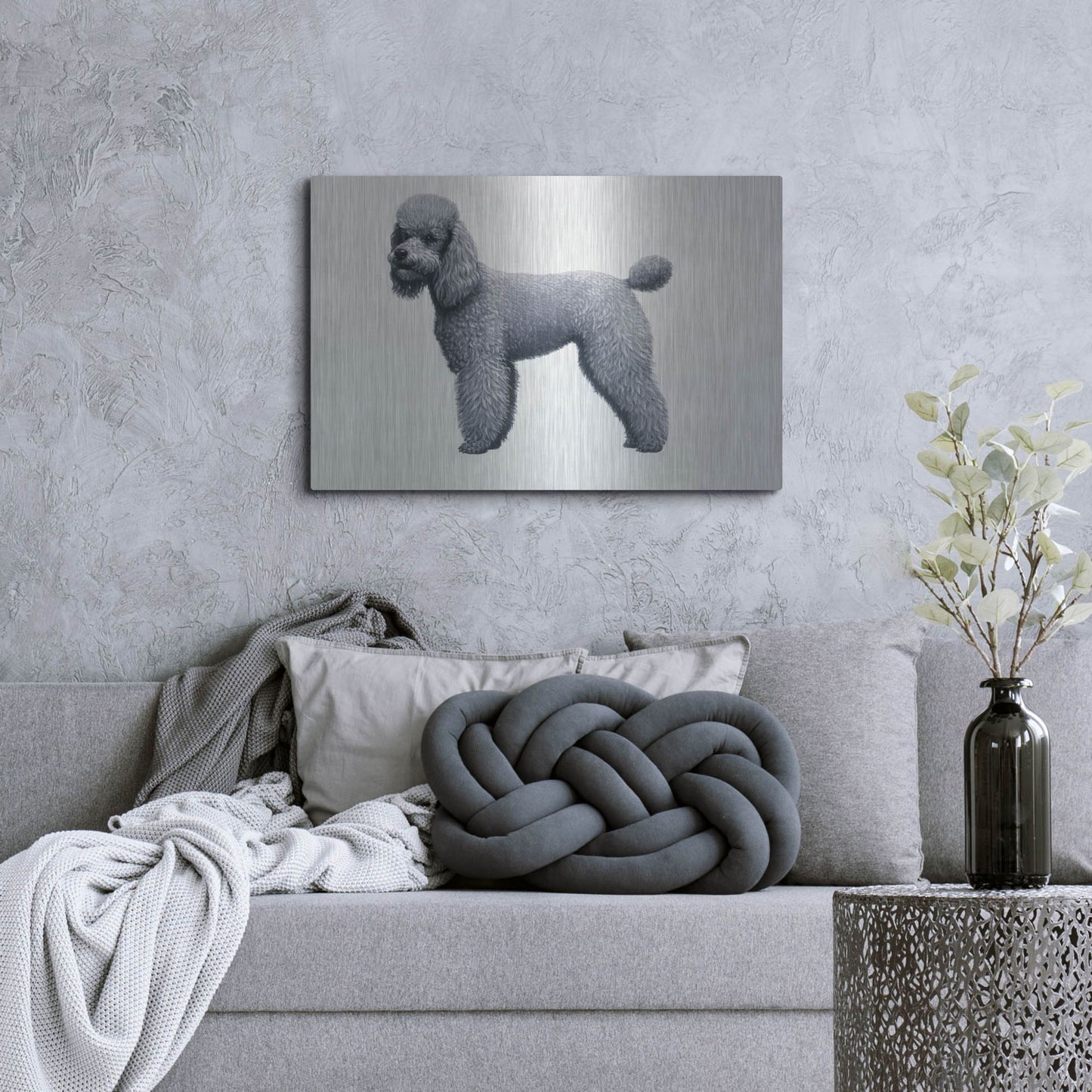 Luxe Metal Art 'Poodle' by Harro Maass, Metal Wall Art,36x24