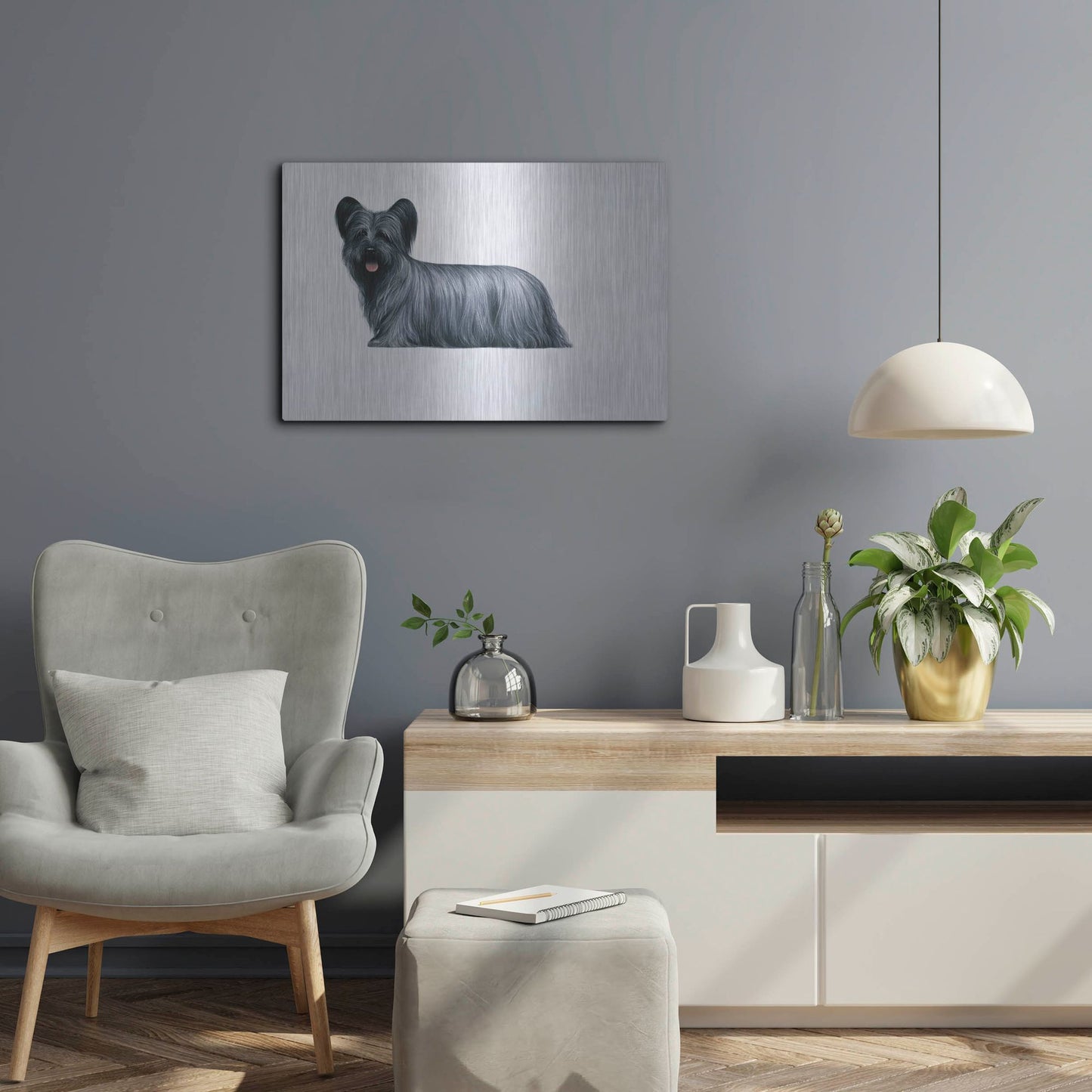 Luxe Metal Art 'Sky Terrier' by Harro Maass, Metal Wall Art,24x16