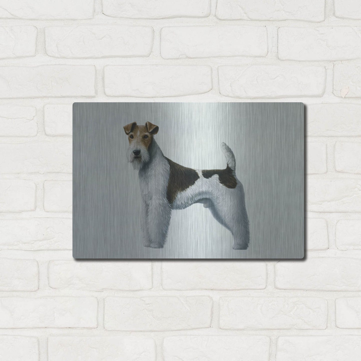 Luxe Metal Art 'Fox Terrier' by Harro Maass, Metal Wall Art,16x12