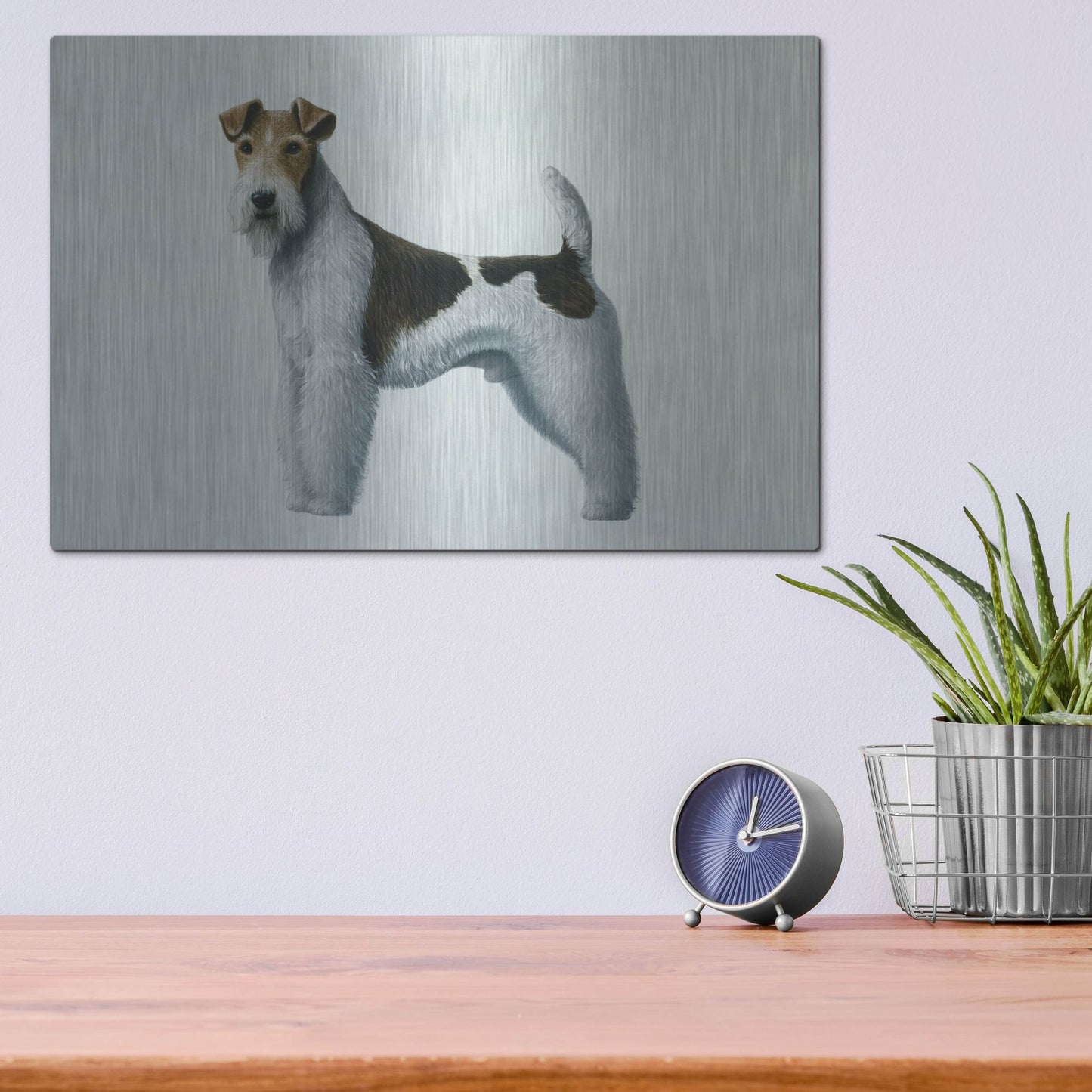Luxe Metal Art 'Fox Terrier' by Harro Maass, Metal Wall Art,16x12