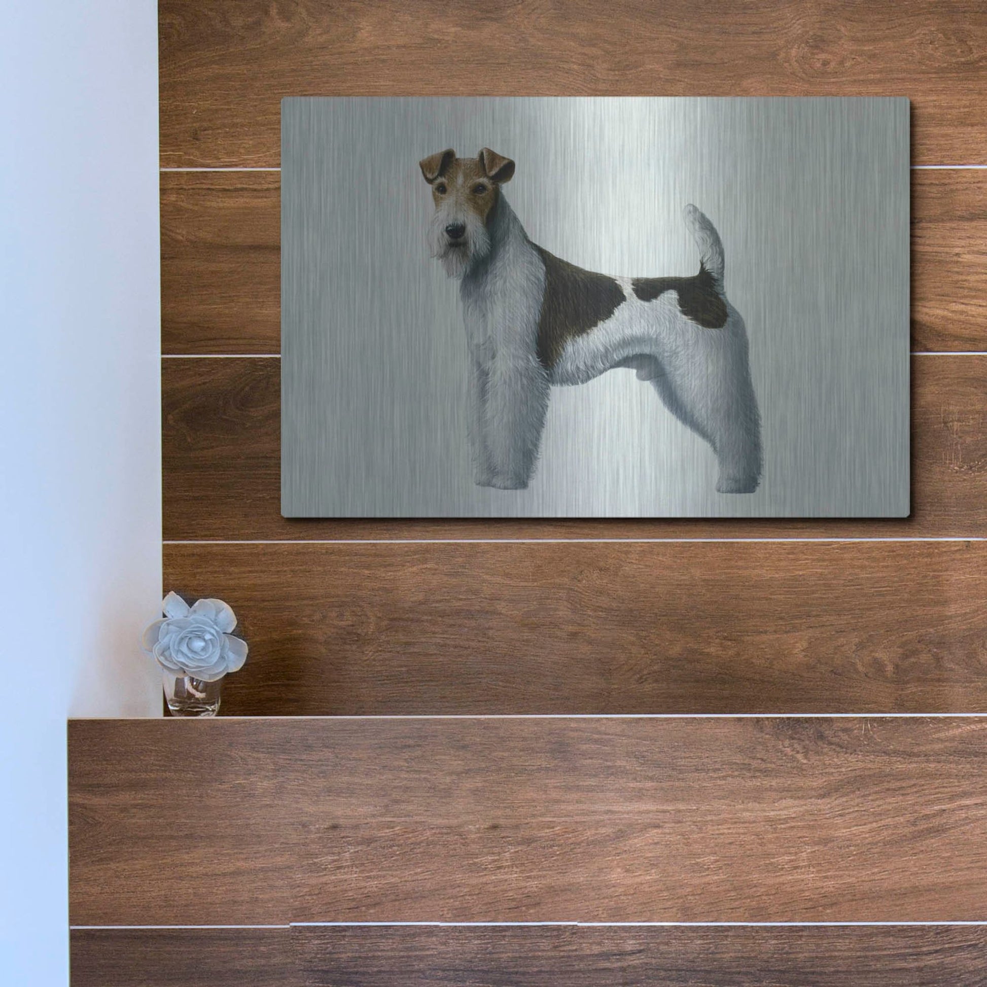 Luxe Metal Art 'Fox Terrier' by Harro Maass, Metal Wall Art,16x12