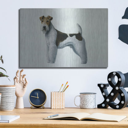 Luxe Metal Art 'Fox Terrier' by Harro Maass, Metal Wall Art,16x12