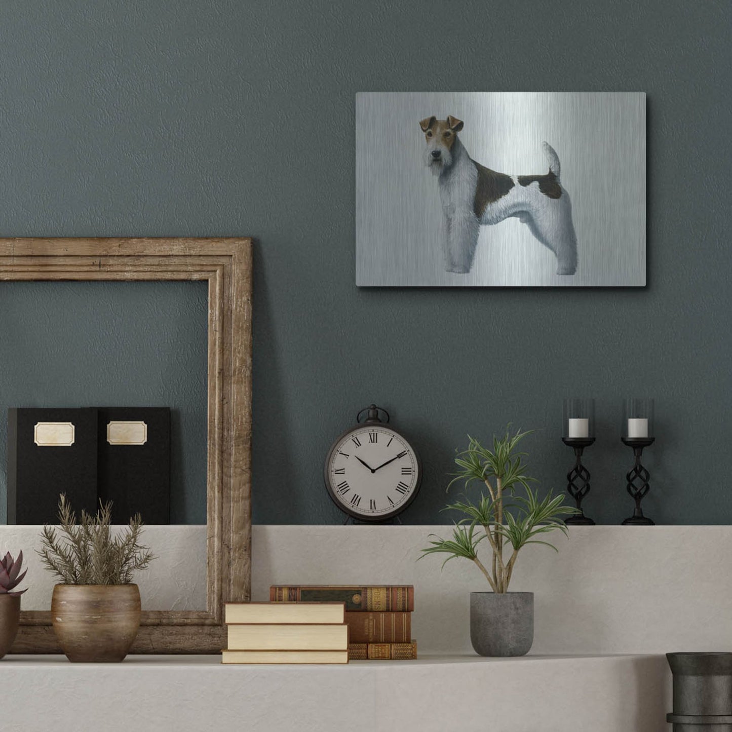 Luxe Metal Art 'Fox Terrier' by Harro Maass, Metal Wall Art,16x12