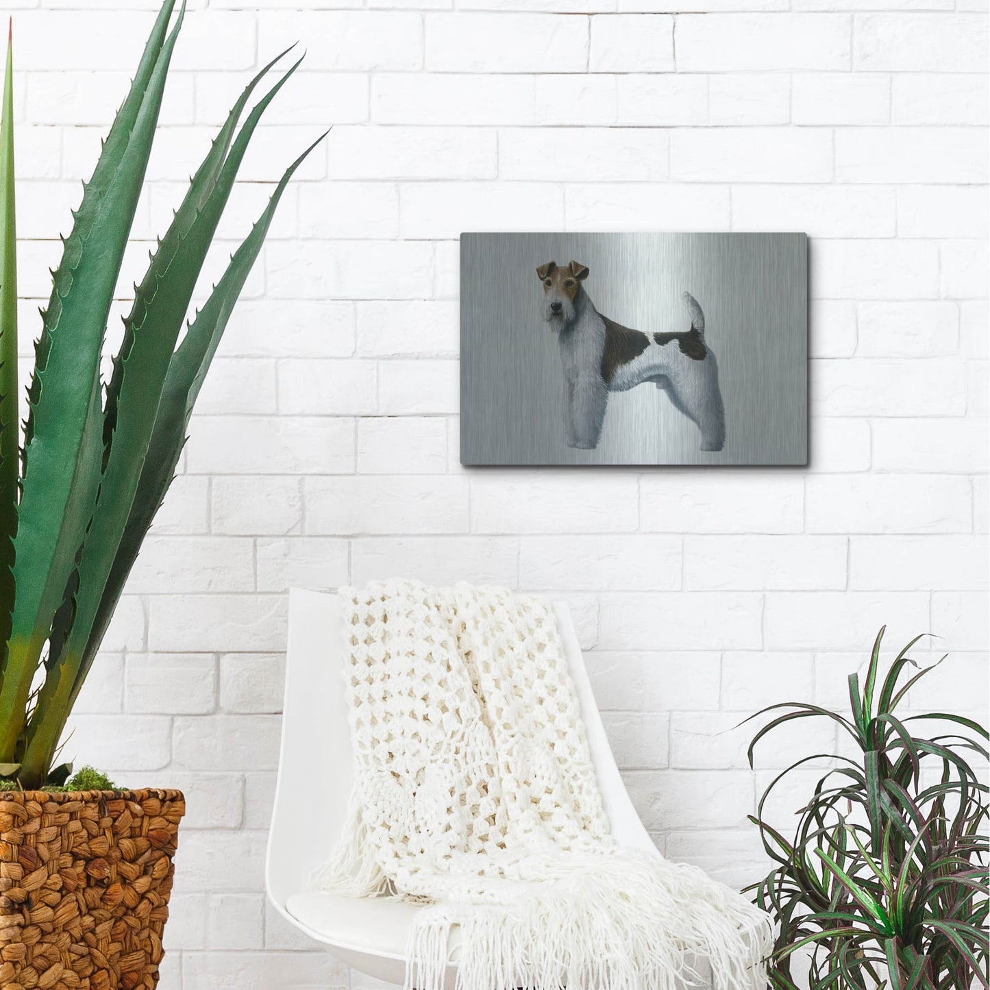 Luxe Metal Art 'Fox Terrier' by Harro Maass, Metal Wall Art,16x12