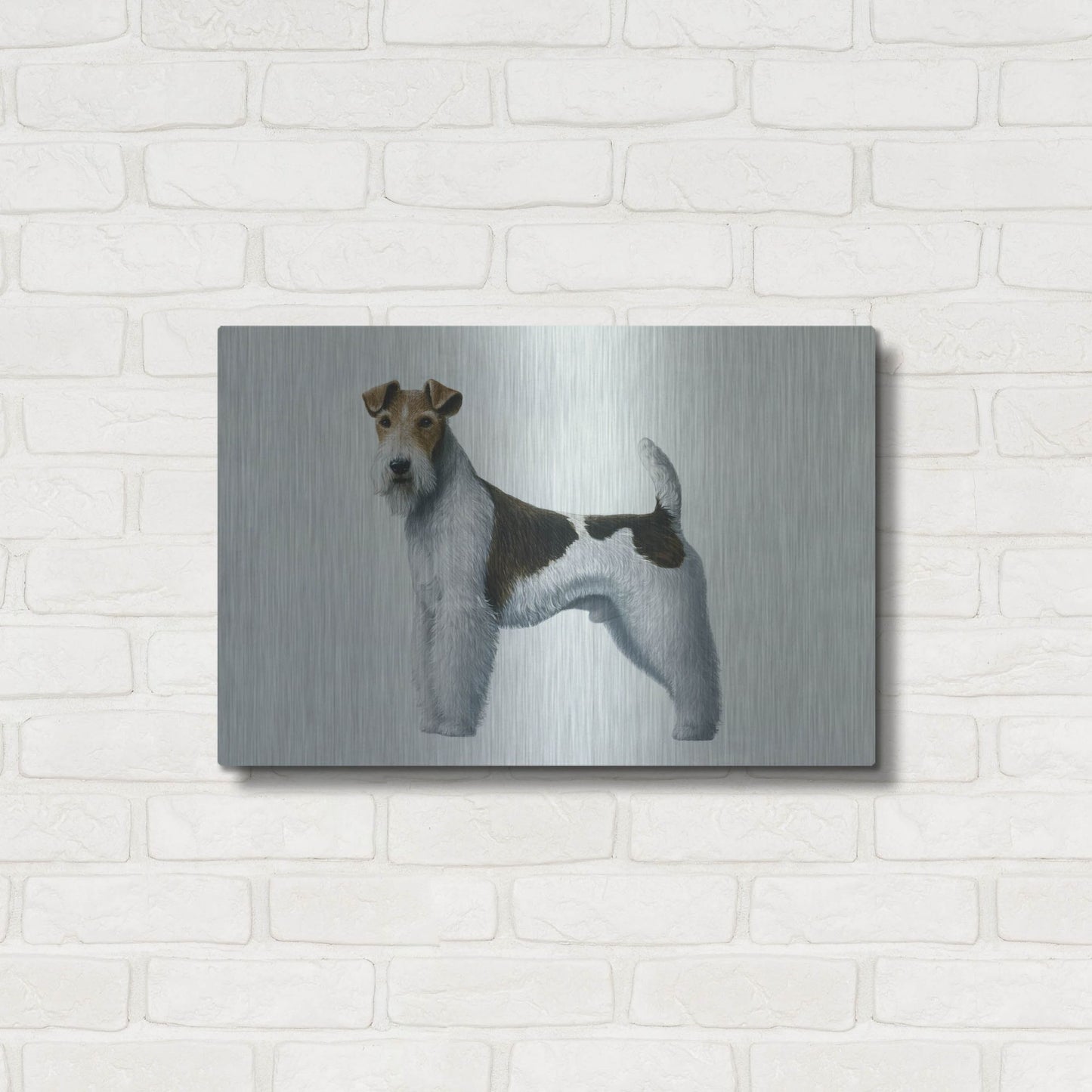 Luxe Metal Art 'Fox Terrier' by Harro Maass, Metal Wall Art,24x16