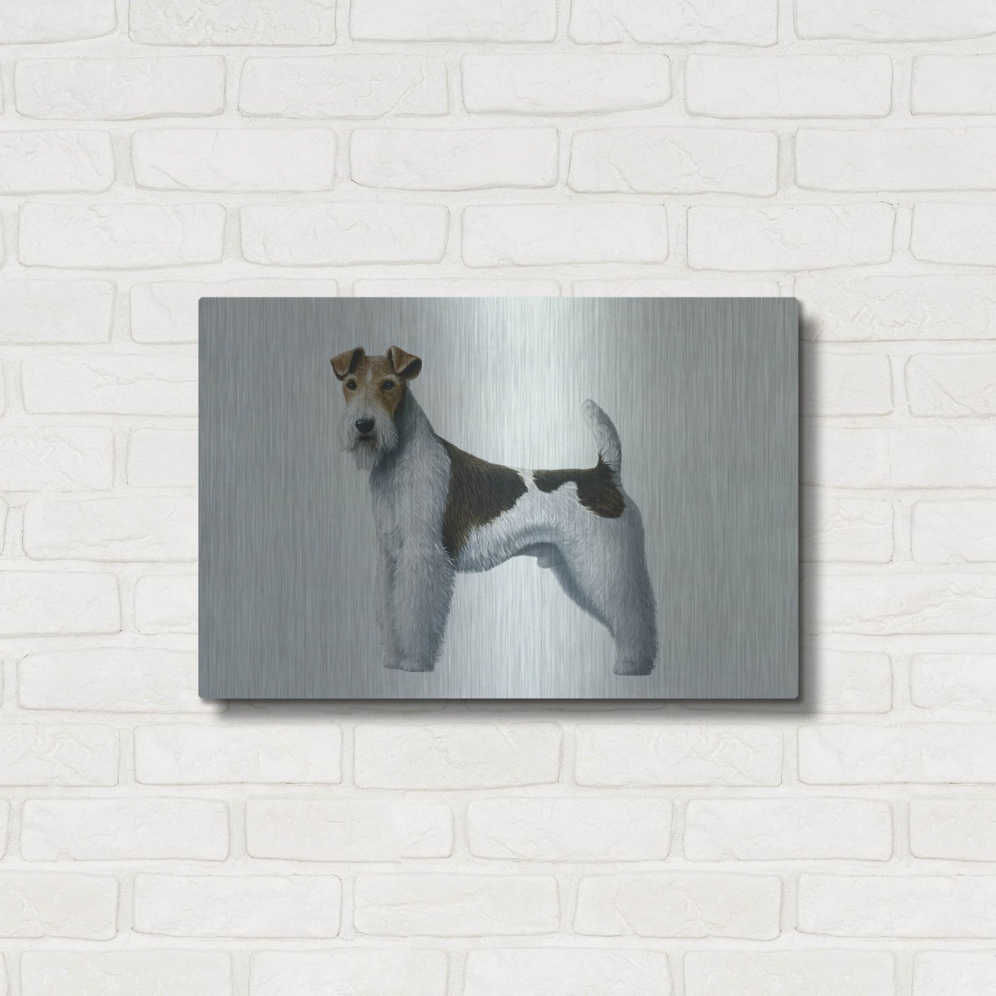 Luxe Metal Art 'Fox Terrier' by Harro Maass, Metal Wall Art,24x16