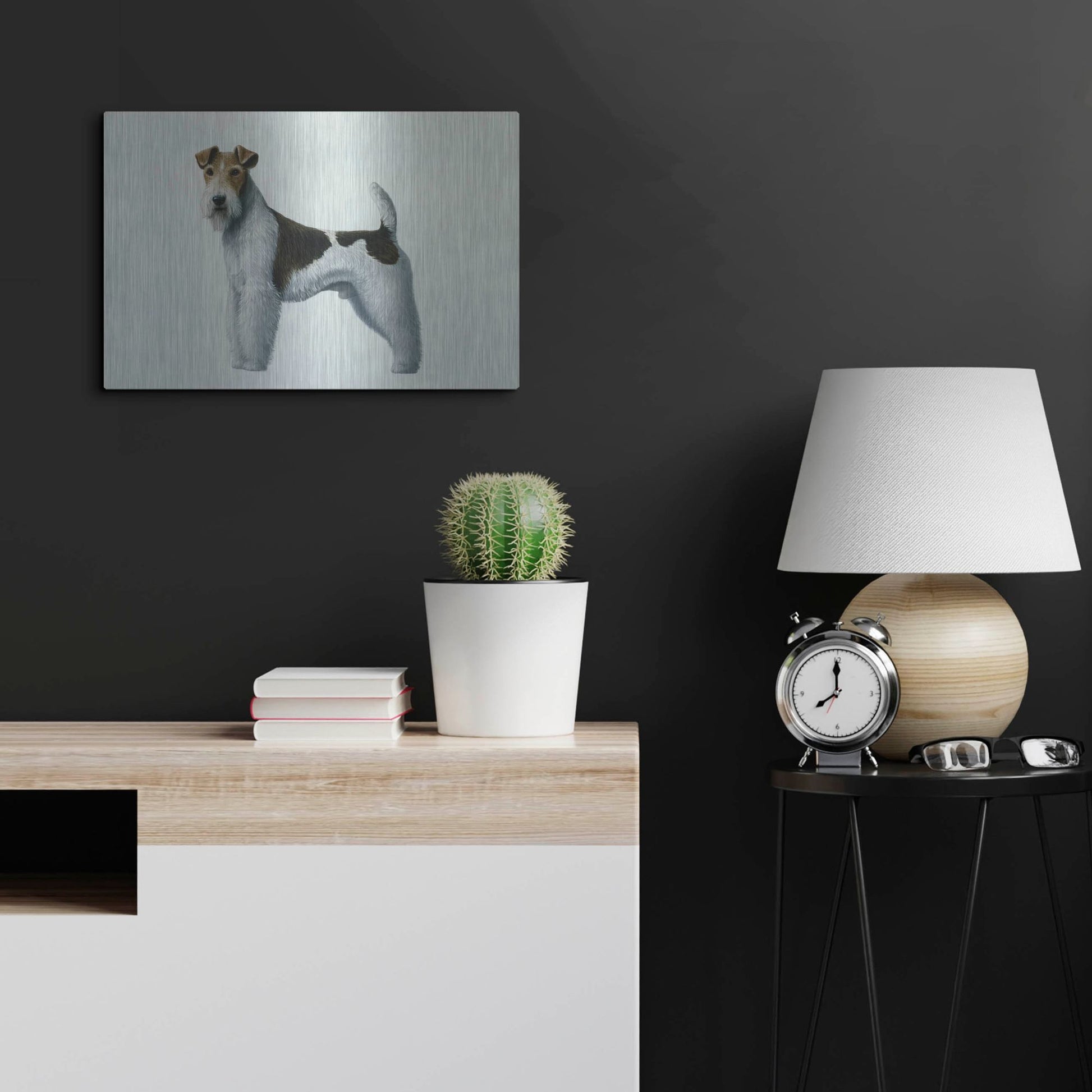 Luxe Metal Art 'Fox Terrier' by Harro Maass, Metal Wall Art,24x16