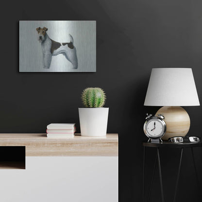 Luxe Metal Art 'Fox Terrier' by Harro Maass, Metal Wall Art,24x16
