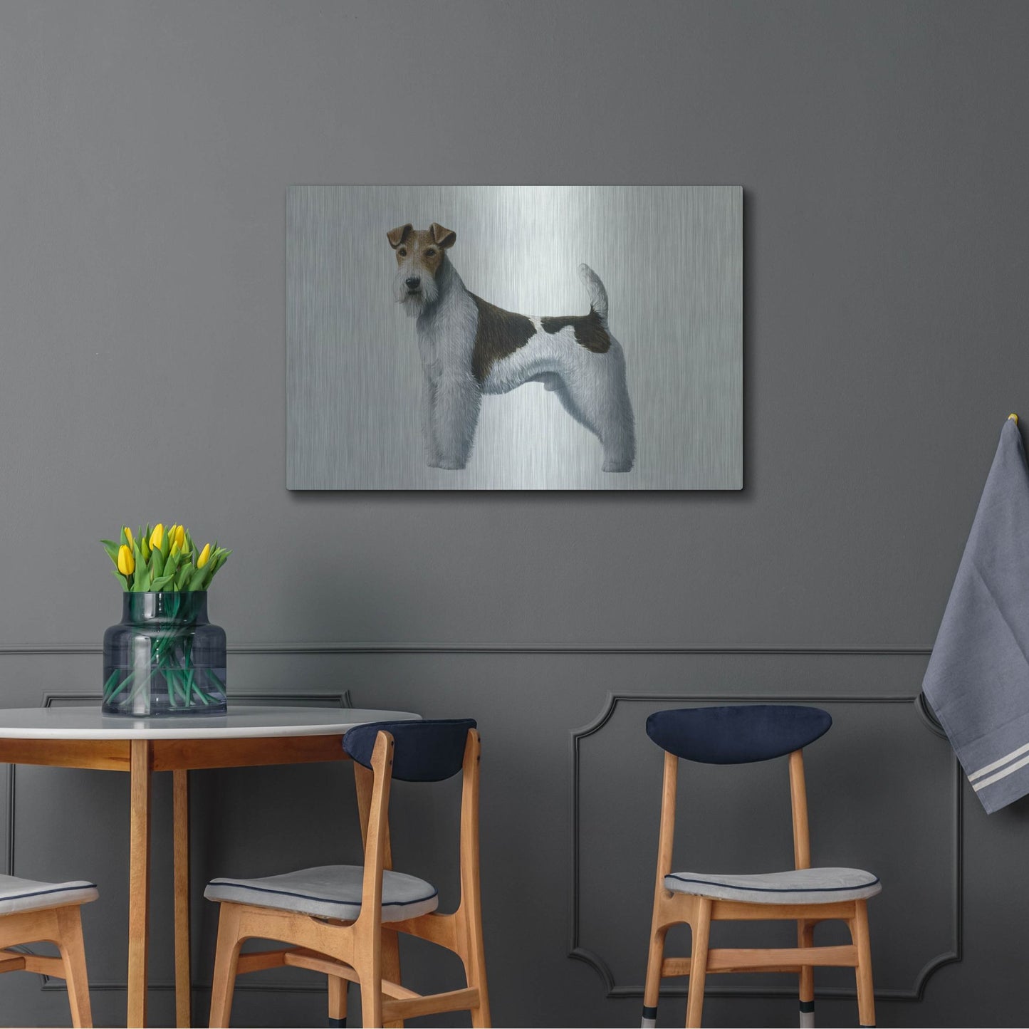 Luxe Metal Art 'Fox Terrier' by Harro Maass, Metal Wall Art,36x24