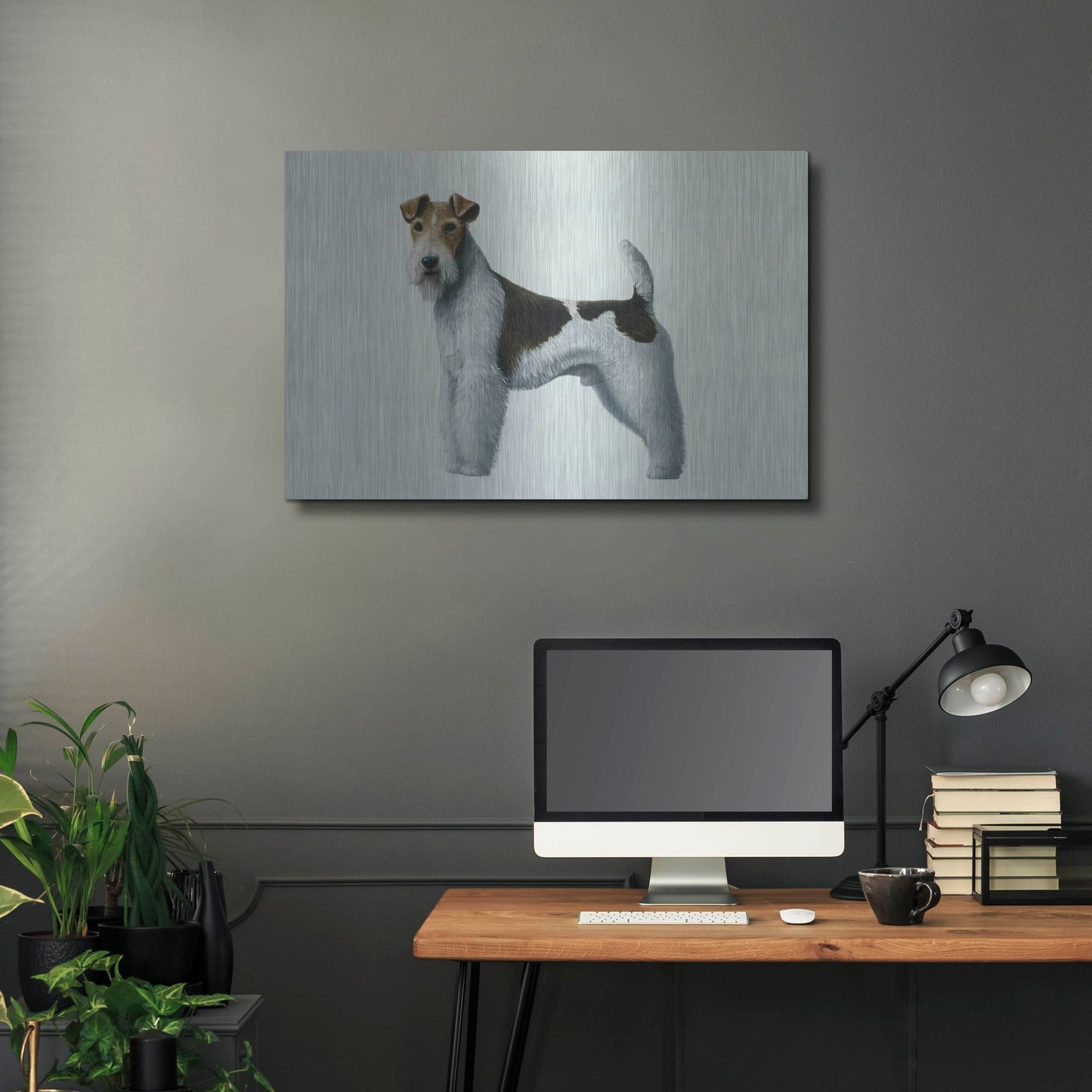Luxe Metal Art 'Fox Terrier' by Harro Maass, Metal Wall Art,36x24