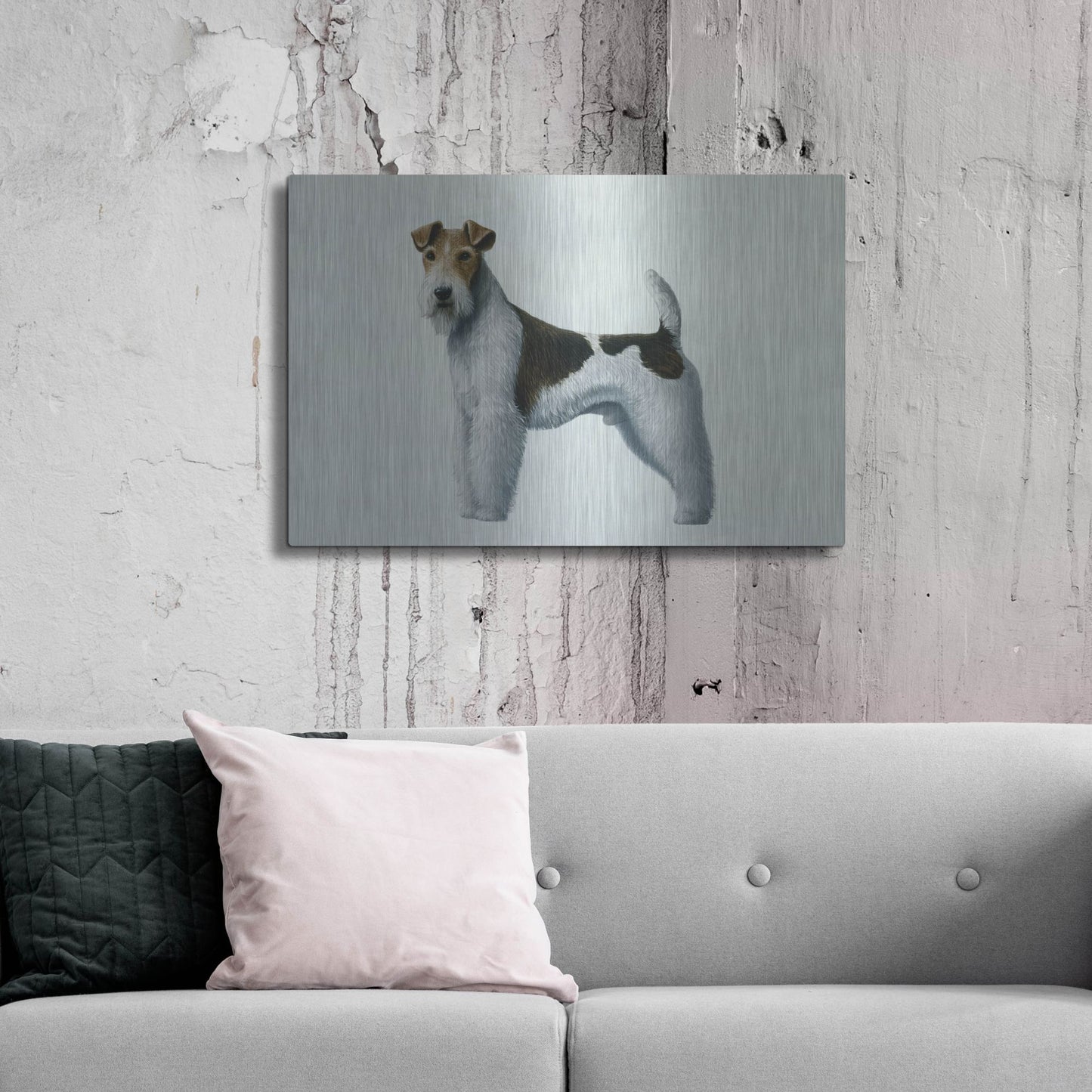 Luxe Metal Art 'Fox Terrier' by Harro Maass, Metal Wall Art,36x24