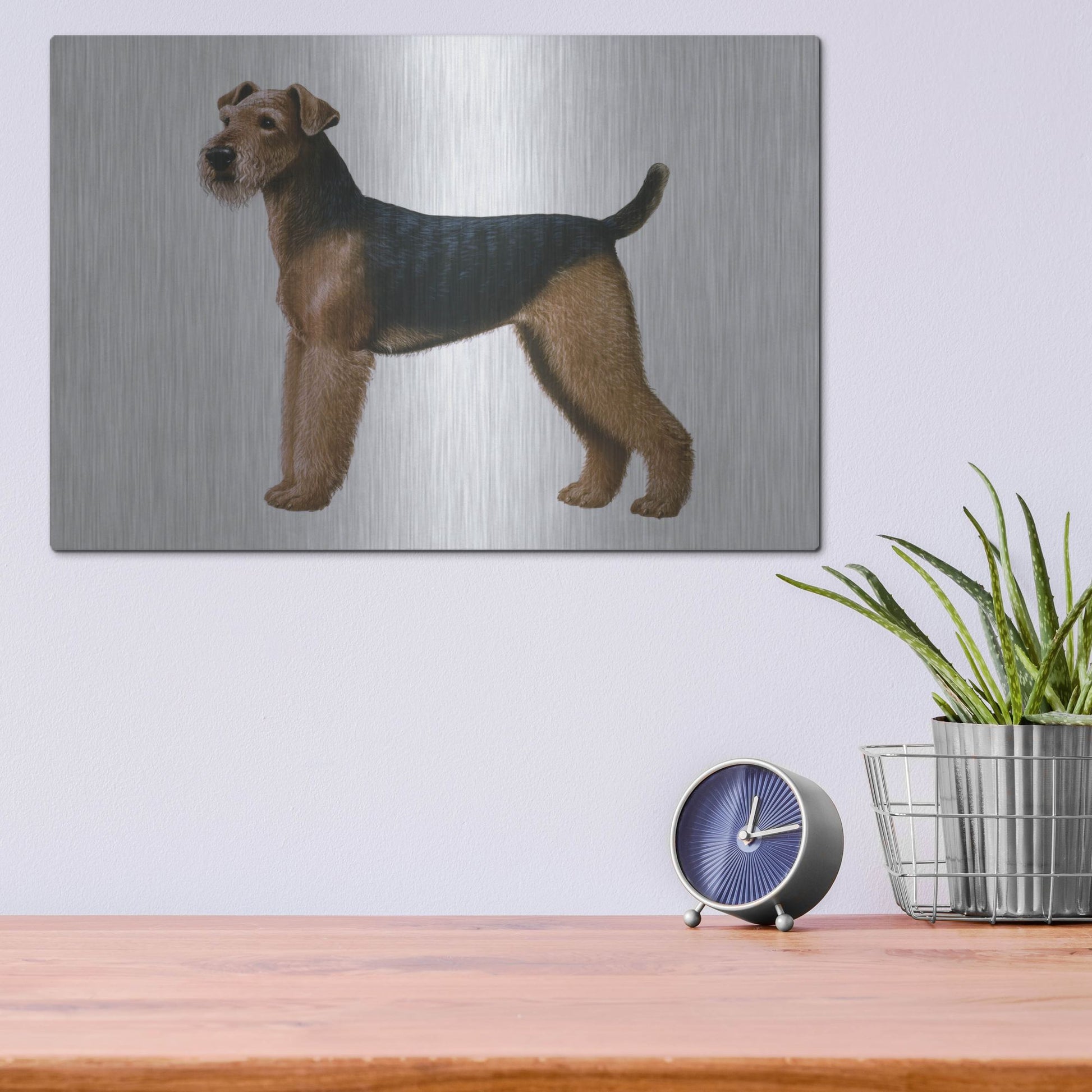 Luxe Metal Art 'Airdale Terrier' by Harro Maass, Metal Wall Art,16x12