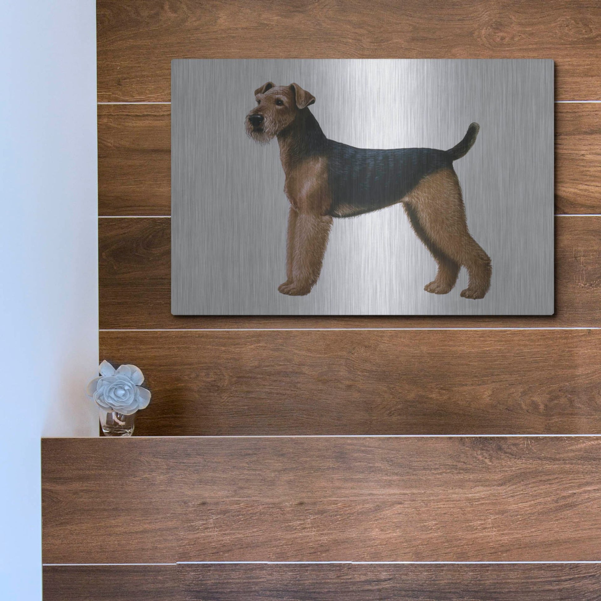 Luxe Metal Art 'Airdale Terrier' by Harro Maass, Metal Wall Art,16x12