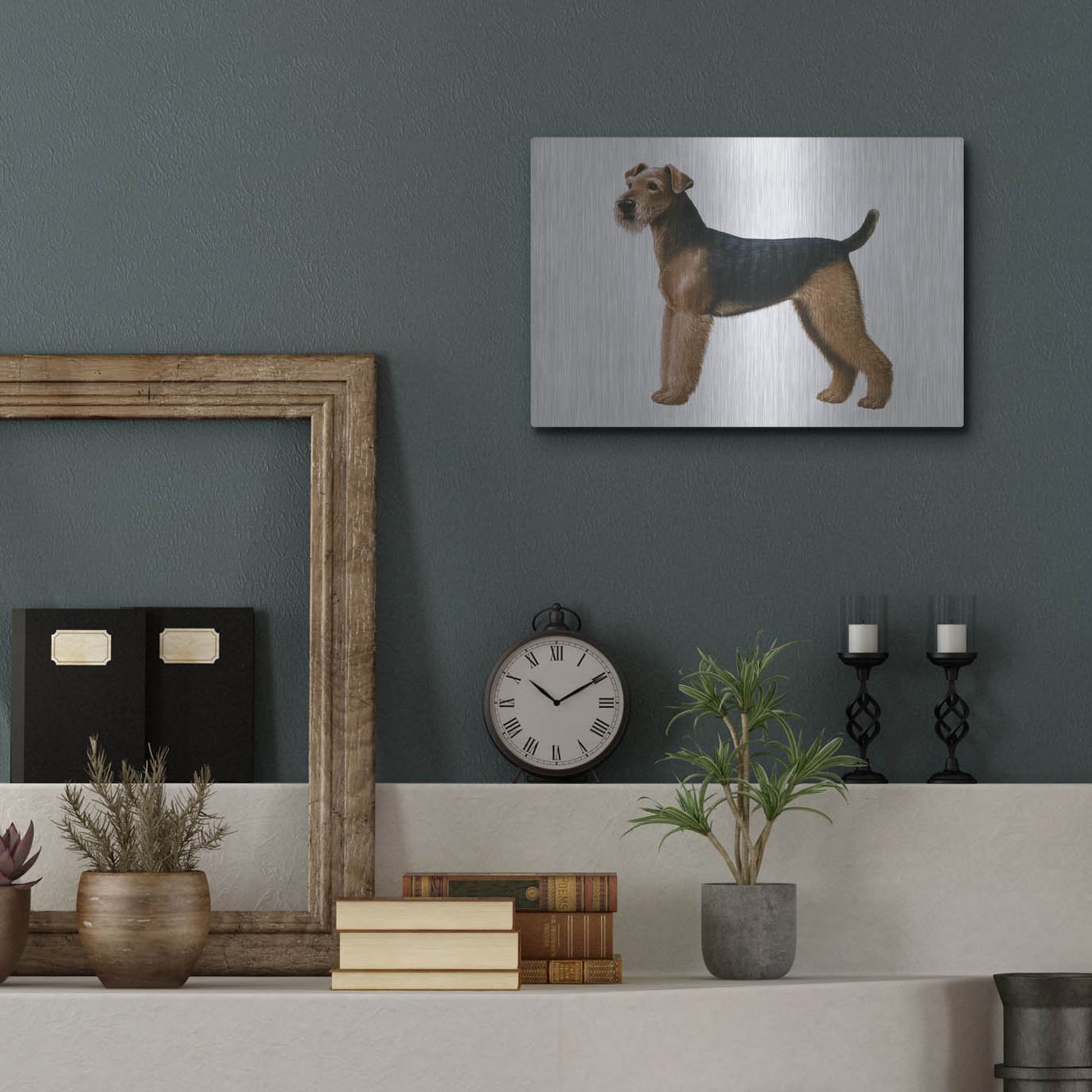 Luxe Metal Art 'Airdale Terrier' by Harro Maass, Metal Wall Art,16x12