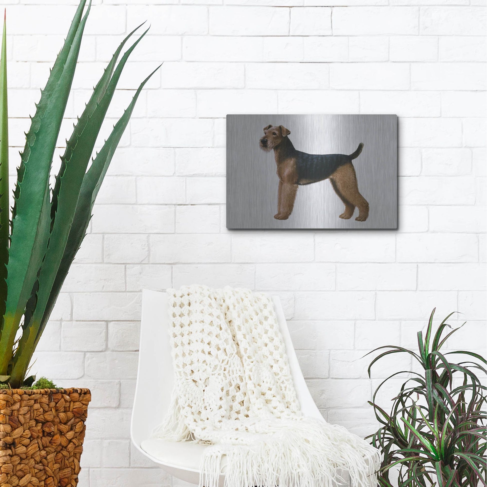 Luxe Metal Art 'Airdale Terrier' by Harro Maass, Metal Wall Art,16x12