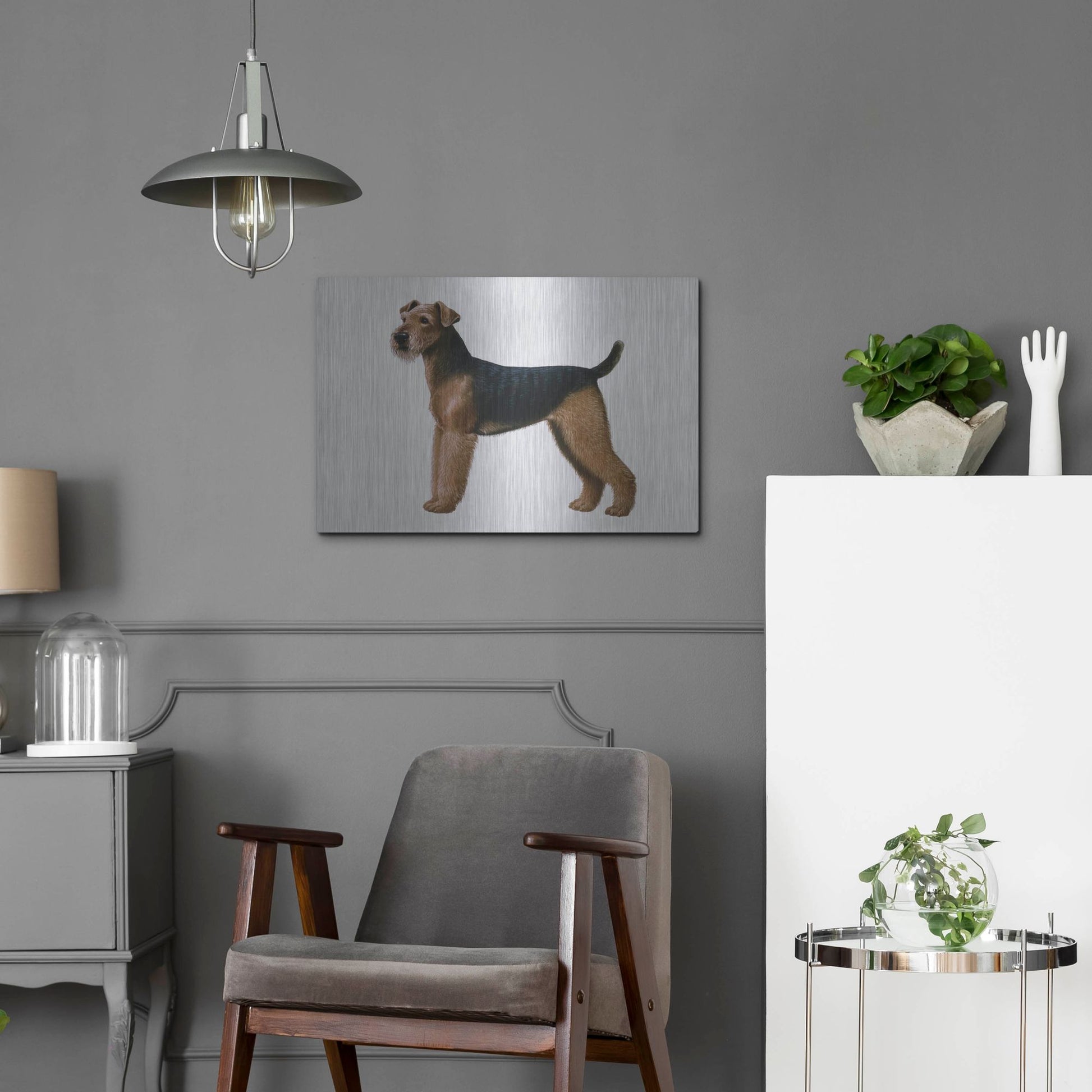 Luxe Metal Art 'Airdale Terrier' by Harro Maass, Metal Wall Art,24x16