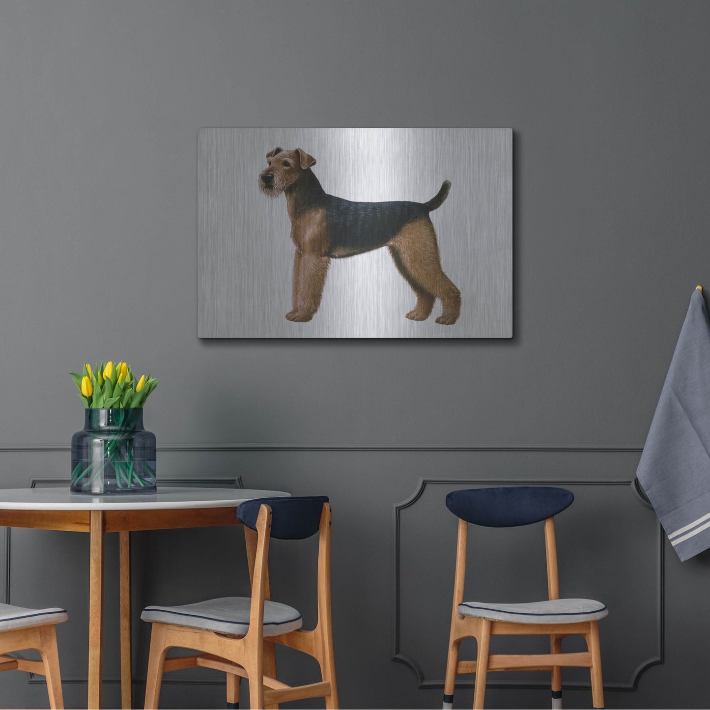 Luxe Metal Art 'Airdale Terrier' by Harro Maass, Metal Wall Art,36x24