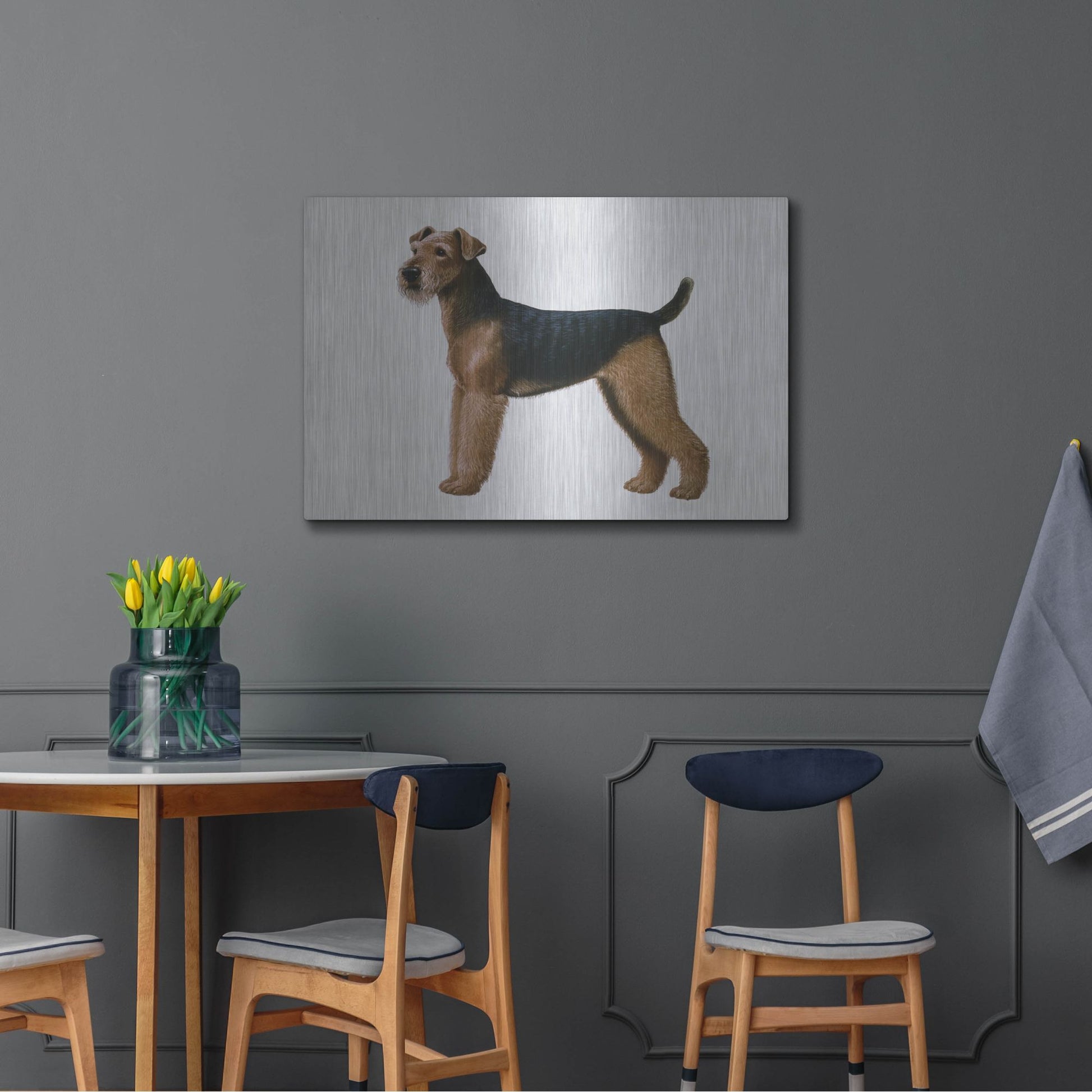 Luxe Metal Art 'Airdale Terrier' by Harro Maass, Metal Wall Art,36x24
