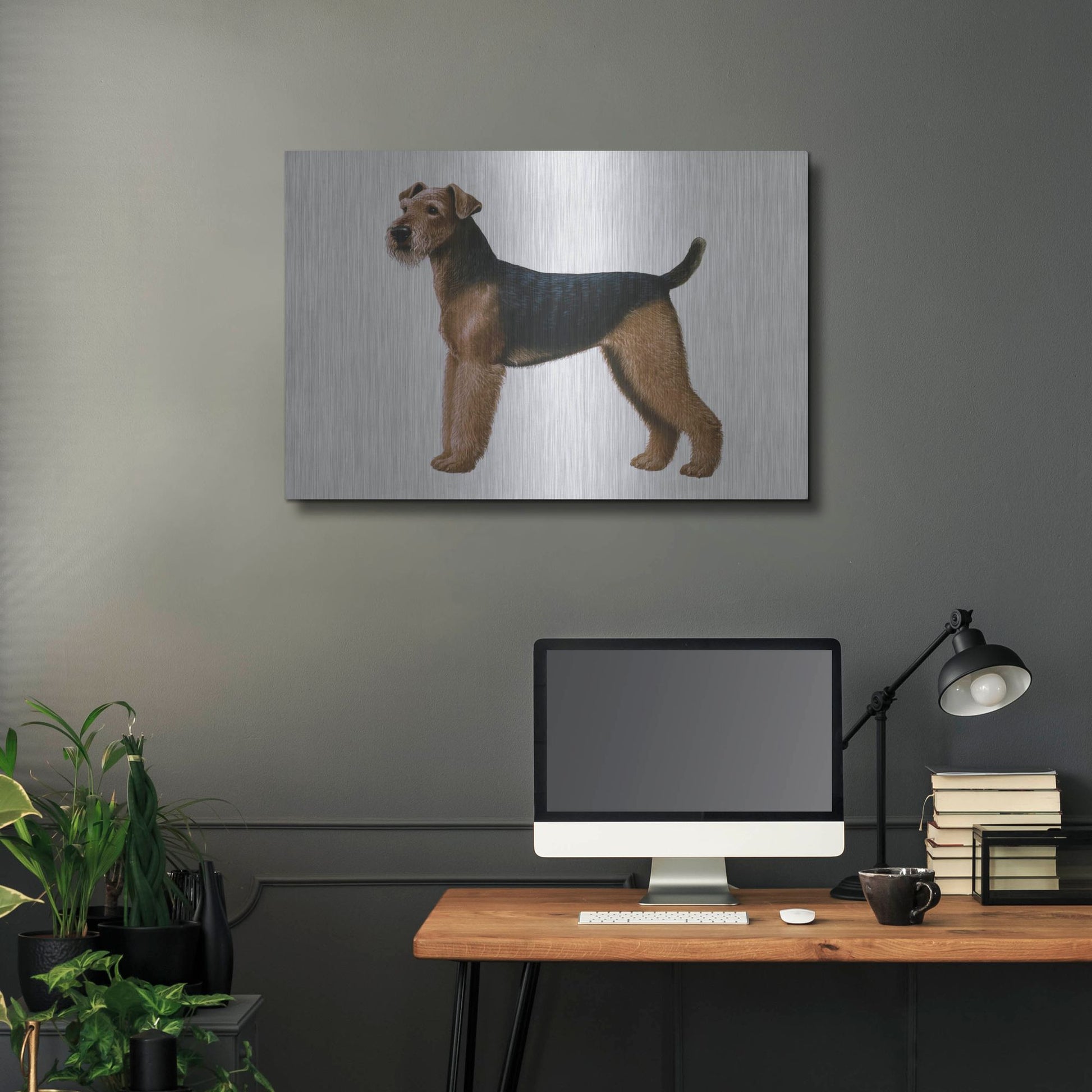Luxe Metal Art 'Airdale Terrier' by Harro Maass, Metal Wall Art,36x24
