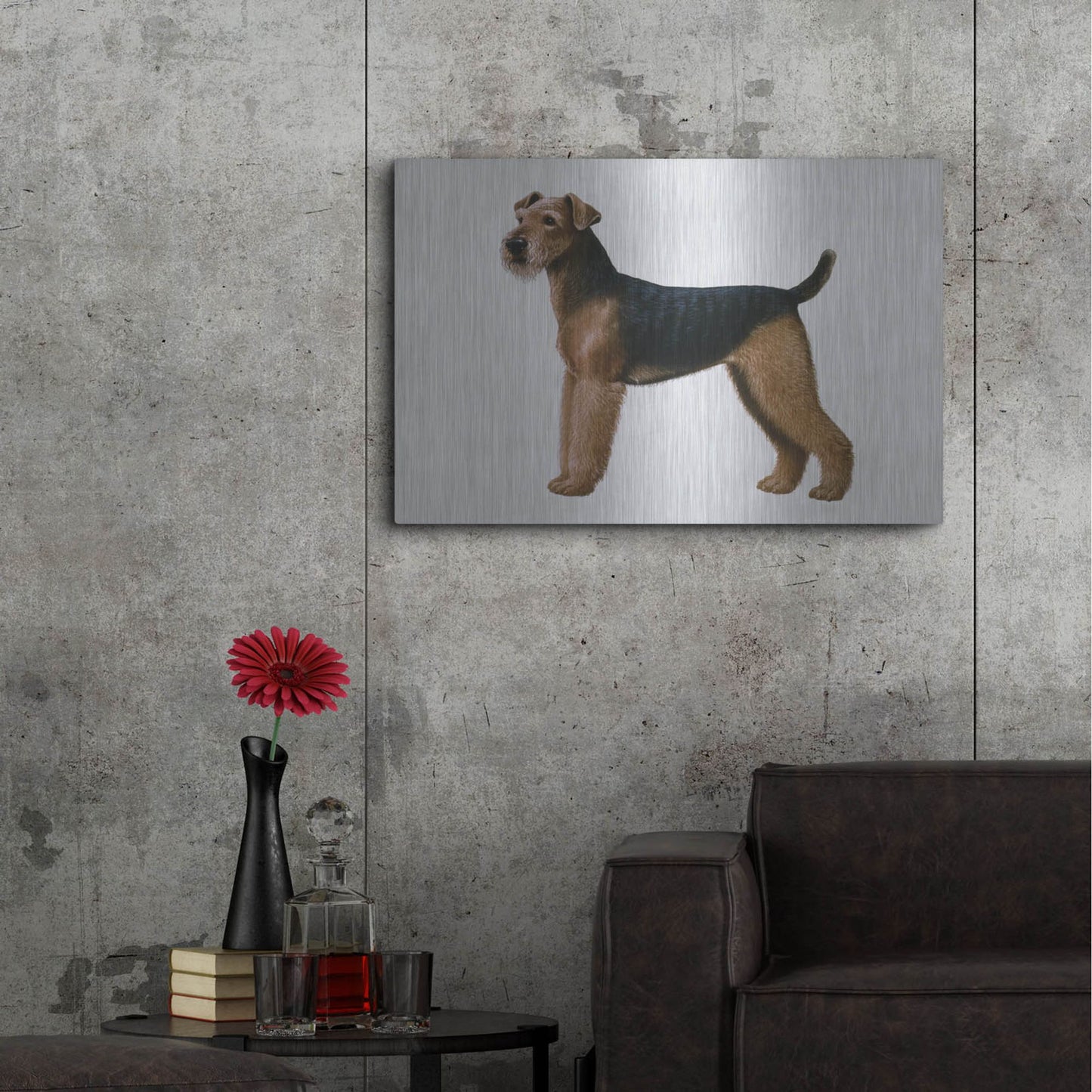 Luxe Metal Art 'Airdale Terrier' by Harro Maass, Metal Wall Art,36x24