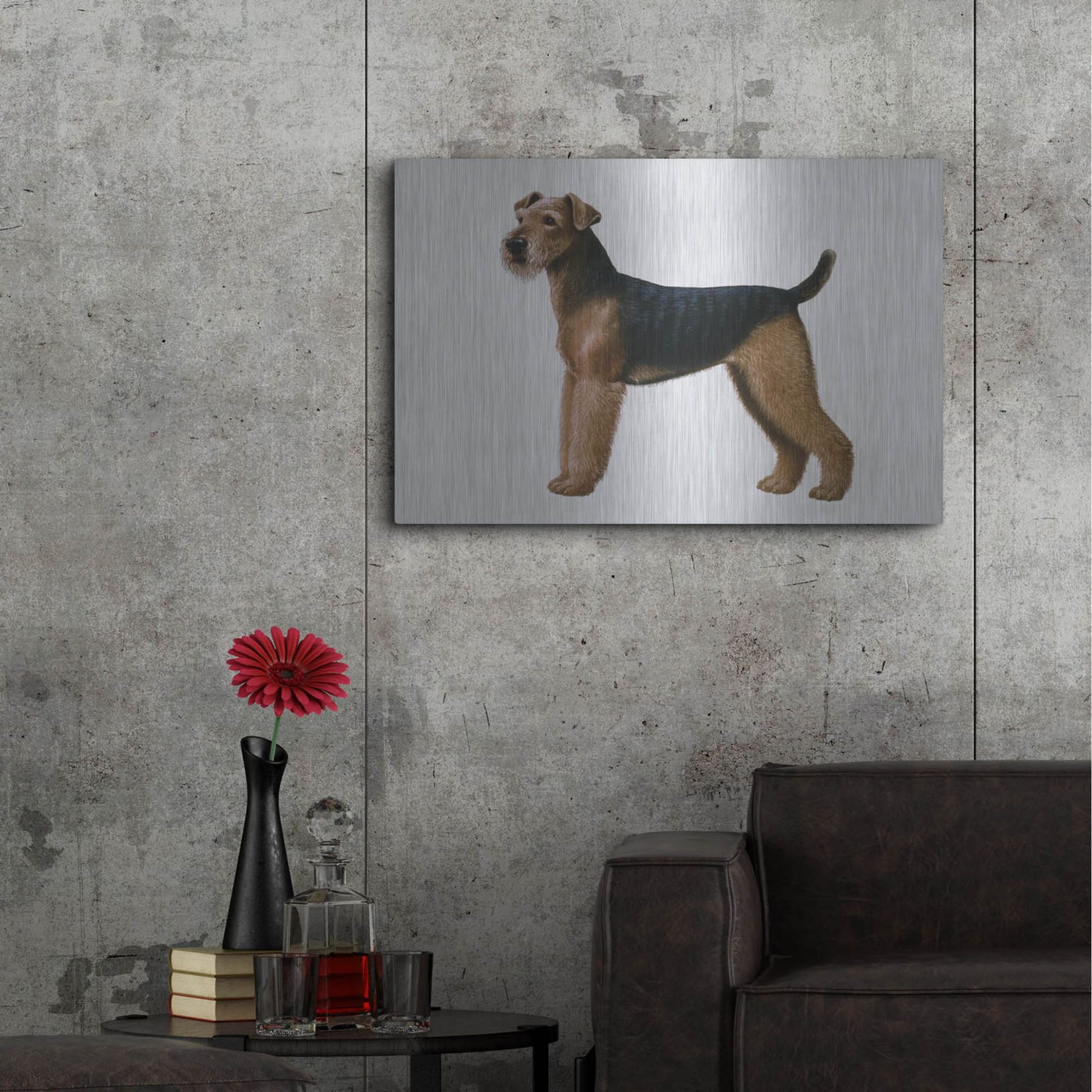 Luxe Metal Art 'Airdale Terrier' by Harro Maass, Metal Wall Art,36x24