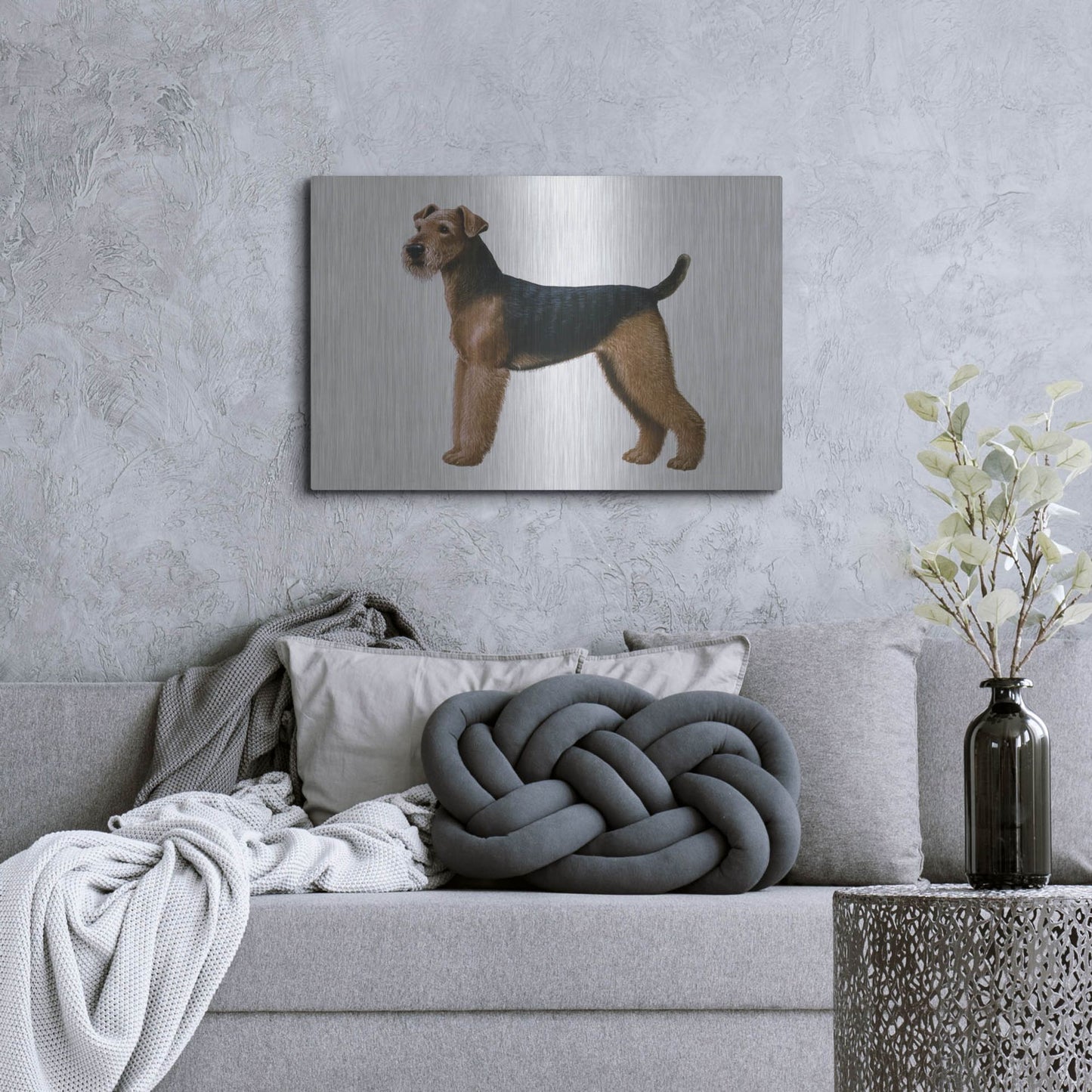 Luxe Metal Art 'Airdale Terrier' by Harro Maass, Metal Wall Art,36x24