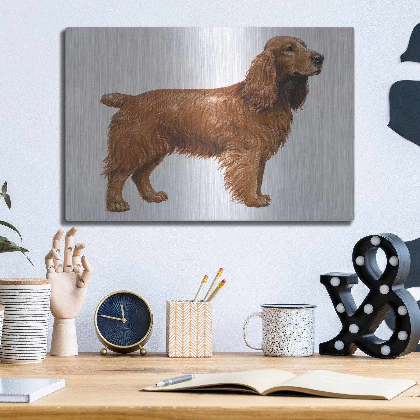 Luxe Metal Art 'Cocker Spaniel' by Harro Maass, Metal Wall Art,16x12