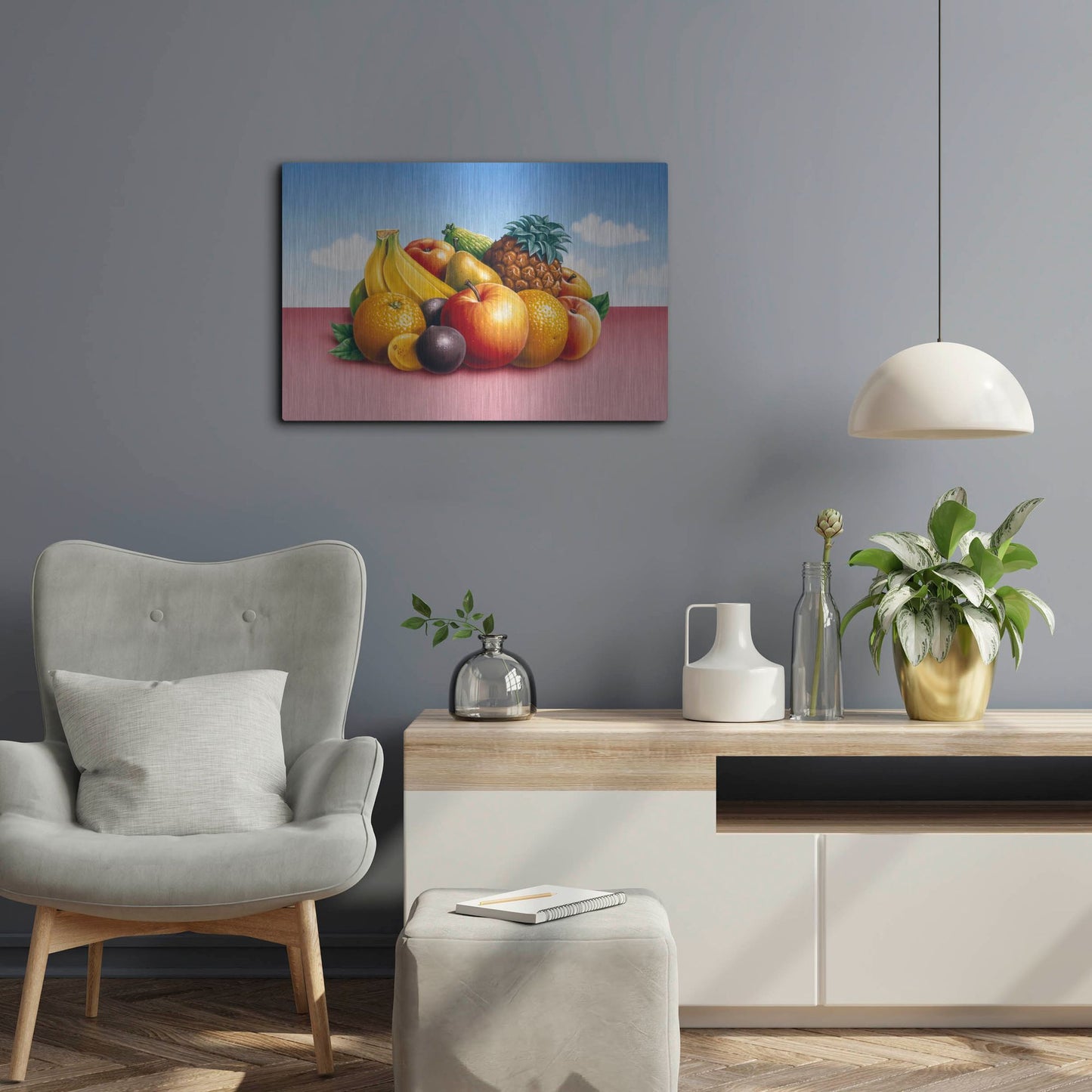 Luxe Metal Art 'Fruit 2' by Harro Maass, Metal Wall Art,24x16