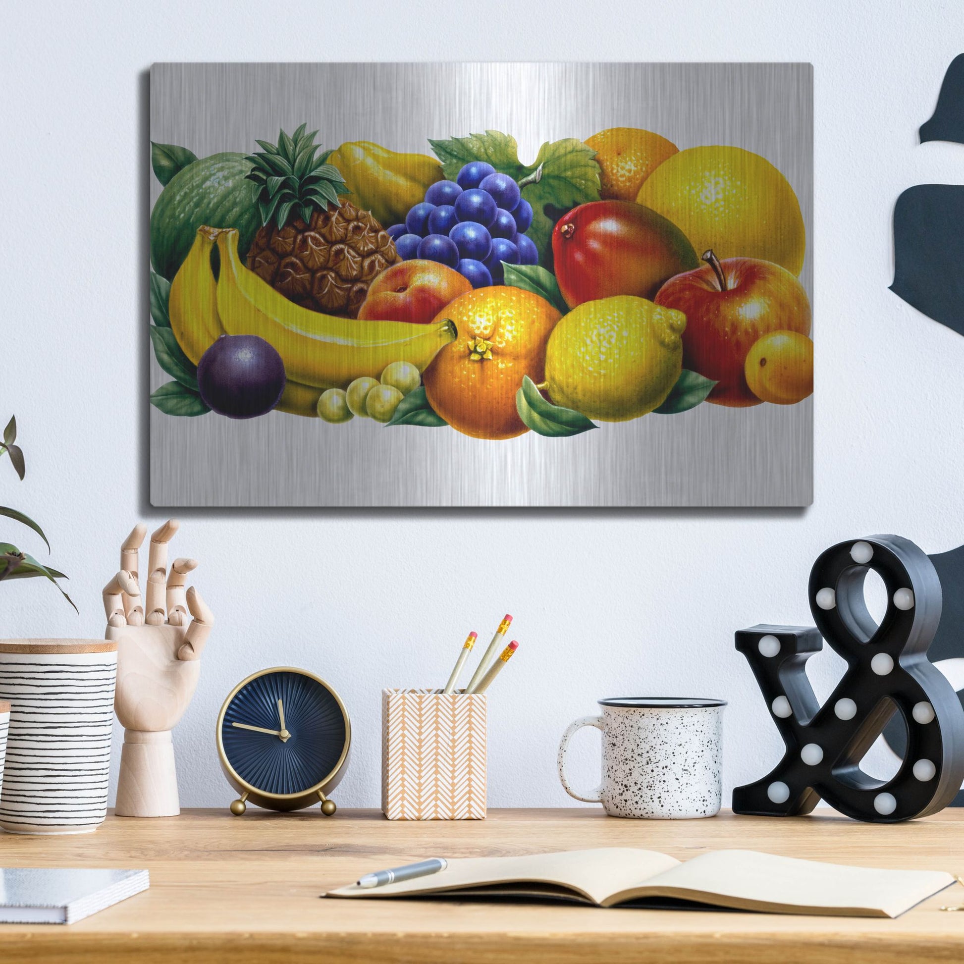 Luxe Metal Art 'Fruit' by Harro Maass, Metal Wall Art,16x12