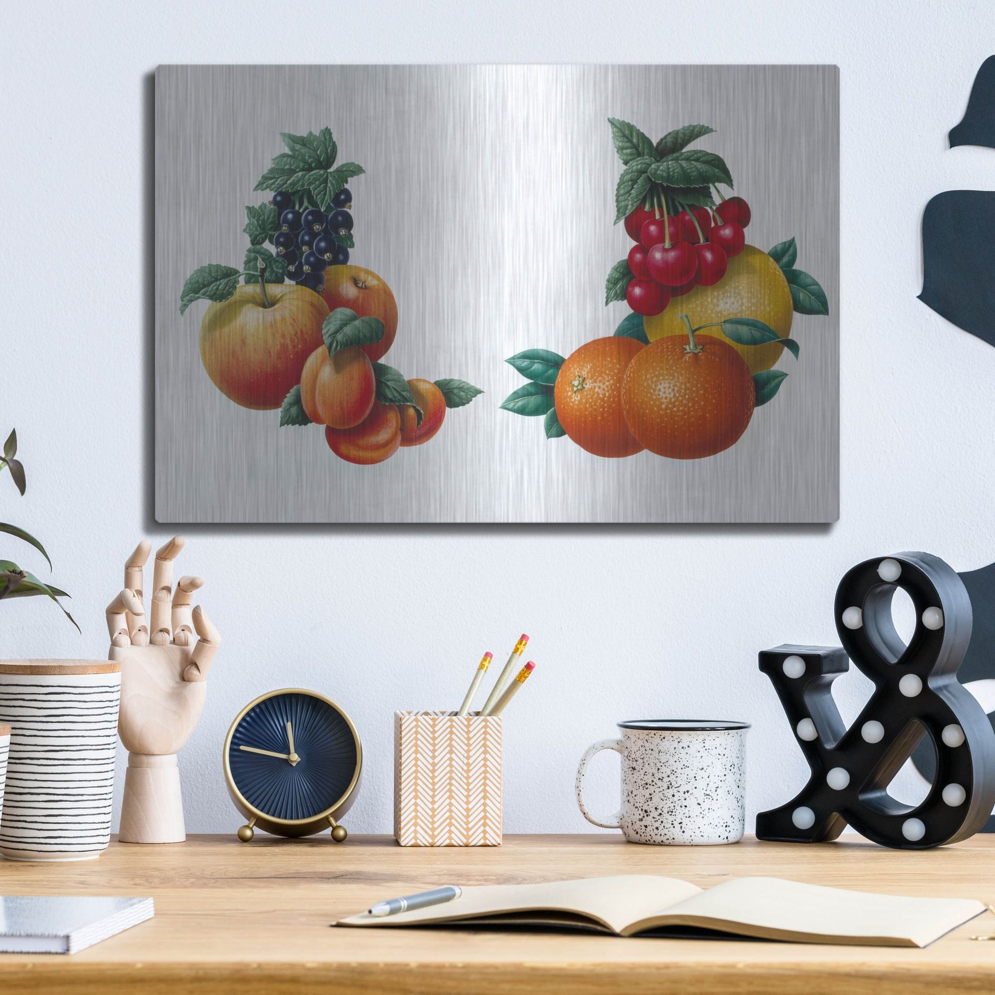 Luxe Metal Art 'Fruit 3' by Harro Maass, Metal Wall Art,16x12