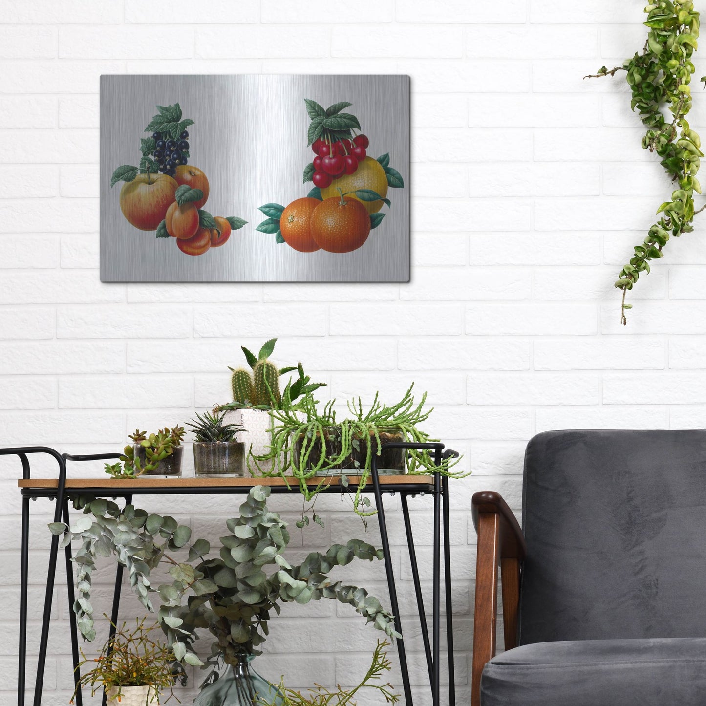 Luxe Metal Art 'Fruit 3' by Harro Maass, Metal Wall Art,16x12