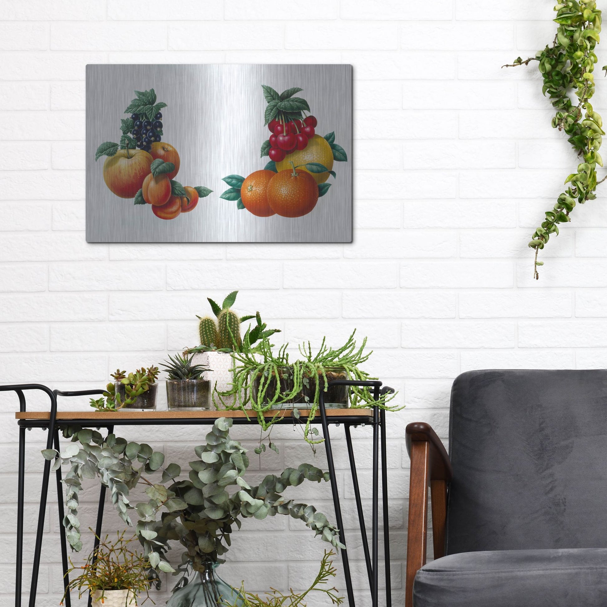 Luxe Metal Art 'Fruit 3' by Harro Maass, Metal Wall Art,16x12
