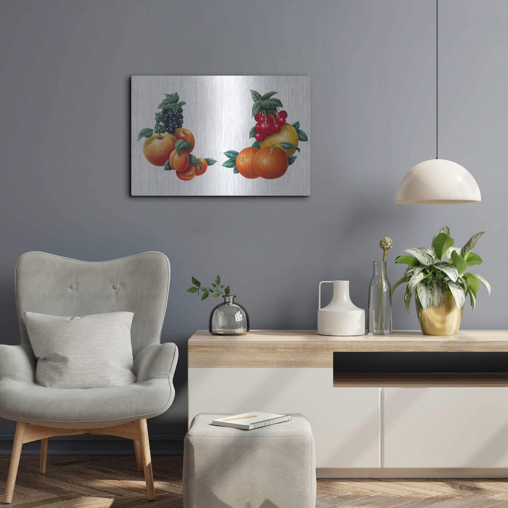 Luxe Metal Art 'Fruit 3' by Harro Maass, Metal Wall Art,24x16