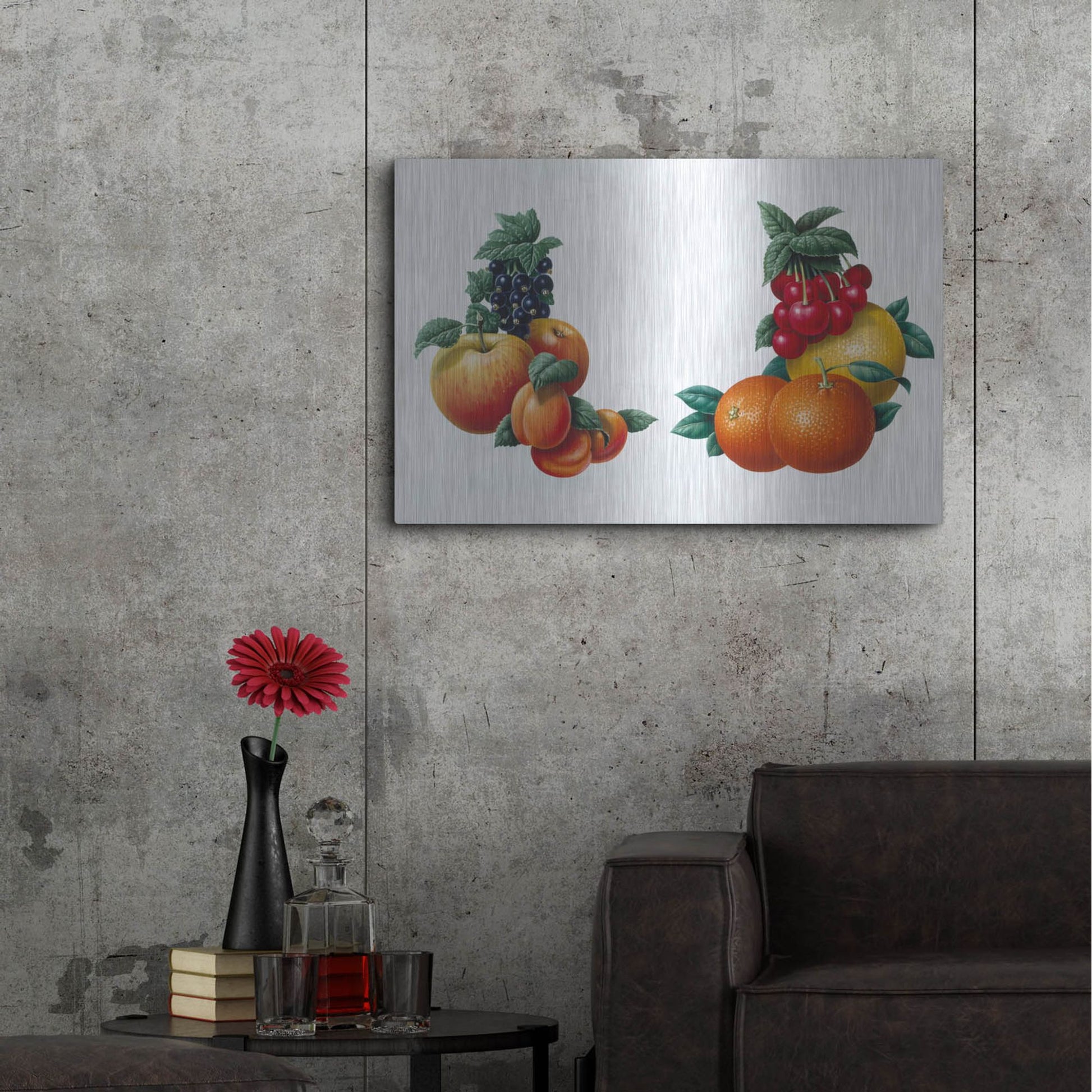 Luxe Metal Art 'Fruit 3' by Harro Maass, Metal Wall Art,36x24