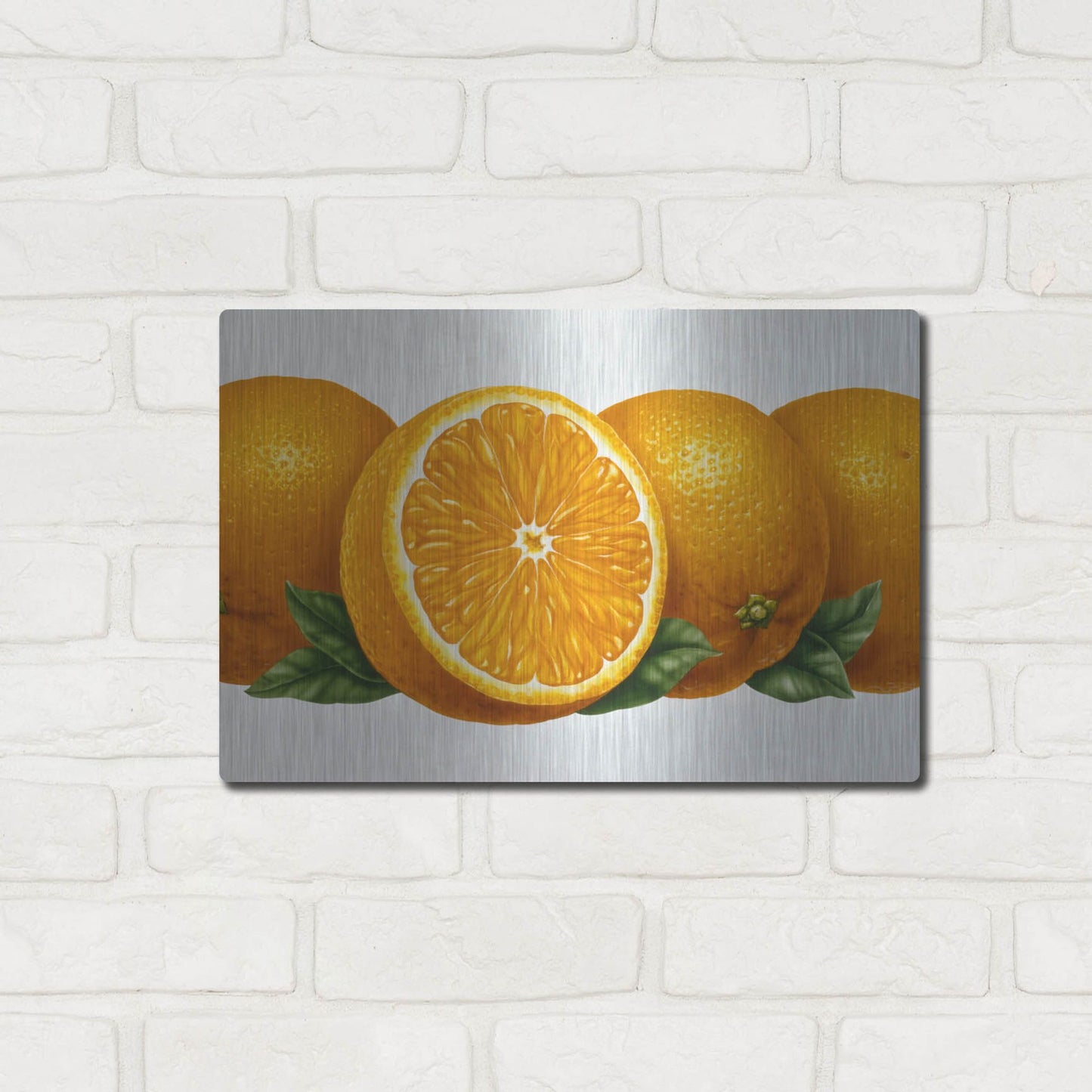Luxe Metal Art 'Oranges' by Harro Maass, Metal Wall Art,16x12