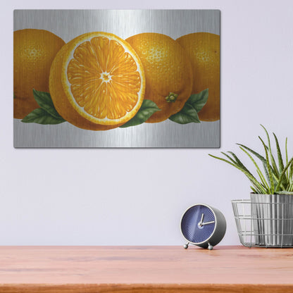 Luxe Metal Art 'Oranges' by Harro Maass, Metal Wall Art,16x12