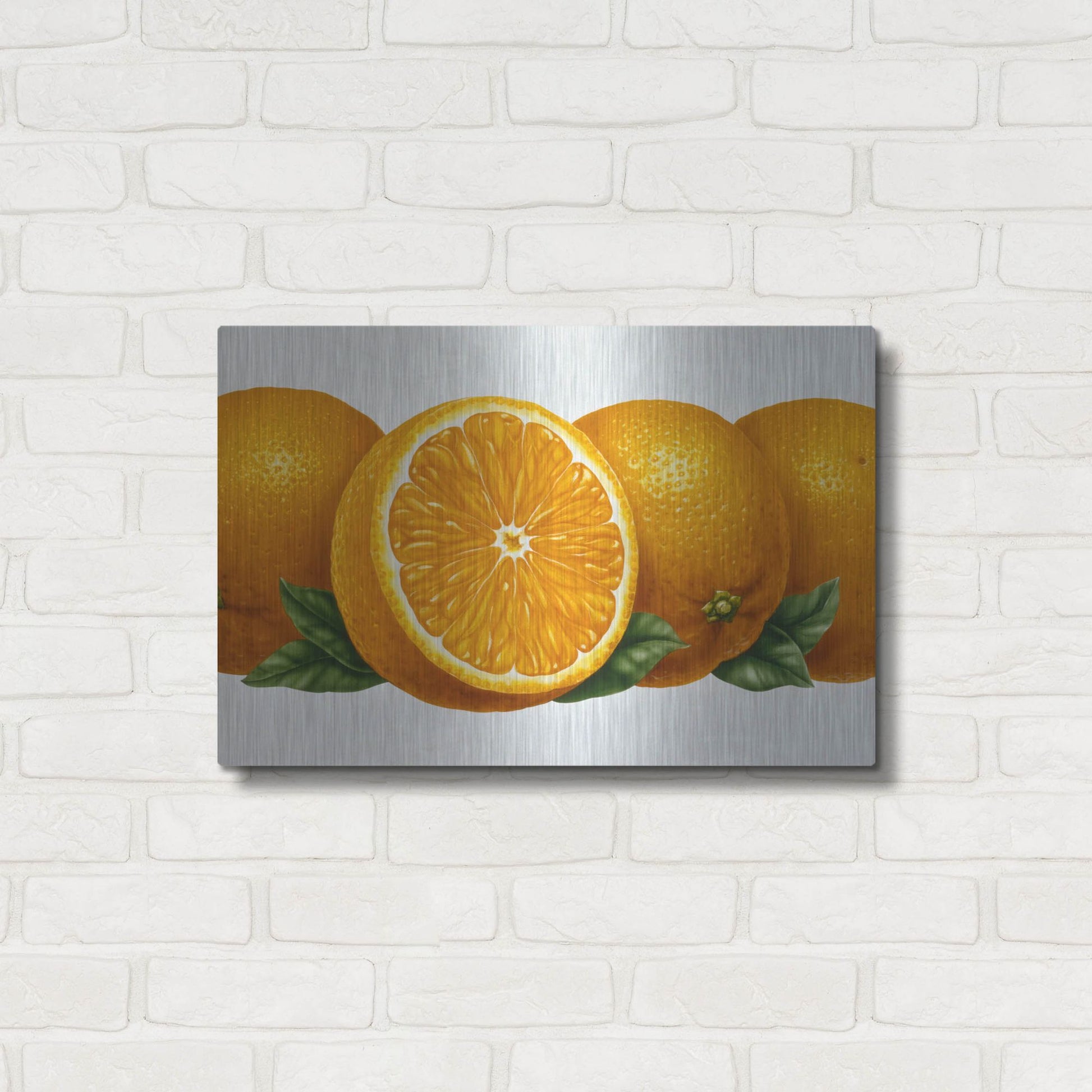 Luxe Metal Art 'Oranges' by Harro Maass, Metal Wall Art,24x16