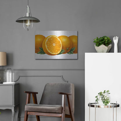 Luxe Metal Art 'Oranges' by Harro Maass, Metal Wall Art,24x16