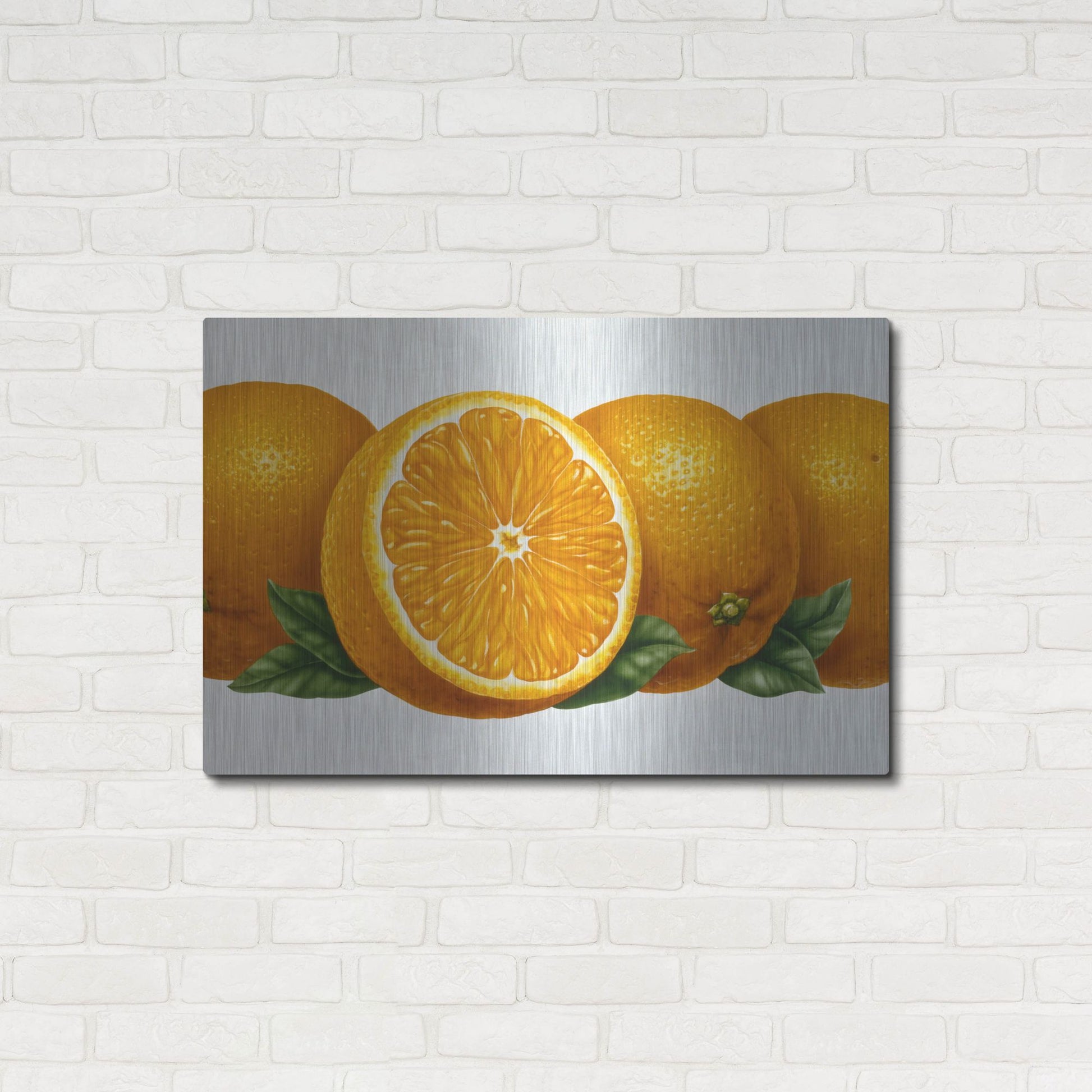 Luxe Metal Art 'Oranges' by Harro Maass, Metal Wall Art,36x24