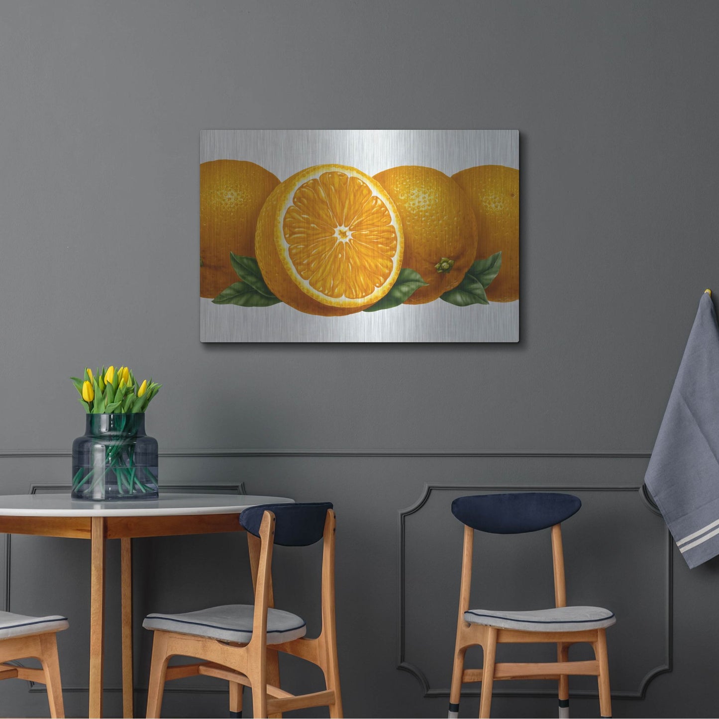 Luxe Metal Art 'Oranges' by Harro Maass, Metal Wall Art,36x24