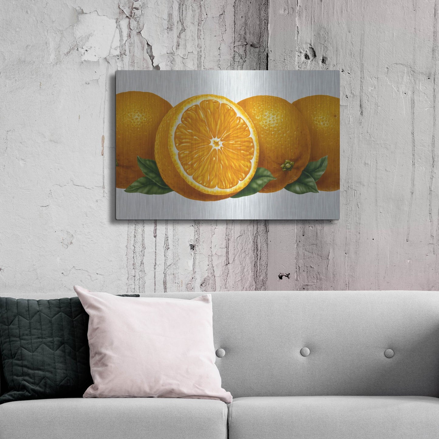 Luxe Metal Art 'Oranges' by Harro Maass, Metal Wall Art,36x24