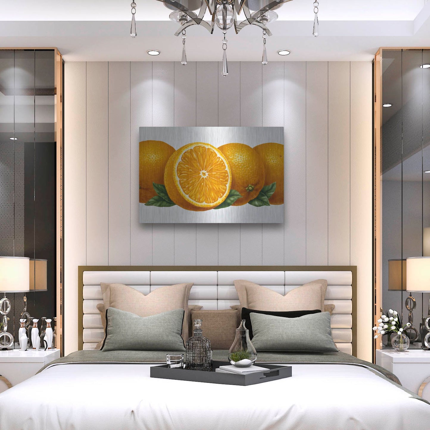 Luxe Metal Art 'Oranges' by Harro Maass, Metal Wall Art,36x24