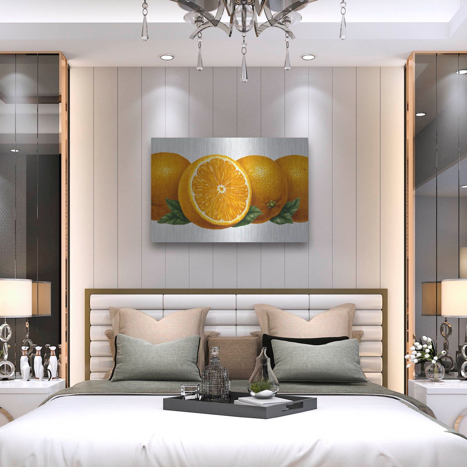 Luxe Metal Art 'Oranges' by Harro Maass, Metal Wall Art,36x24