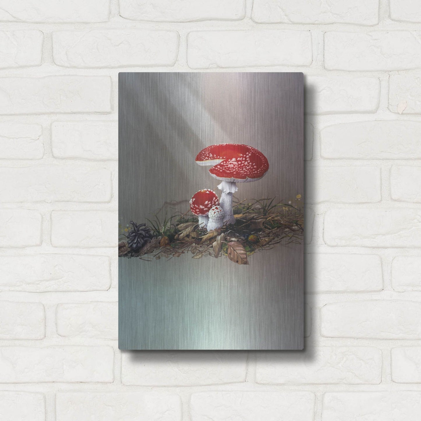 Luxe Metal Art 'Mushrooms' by Harro Maass, Metal Wall Art,12x16