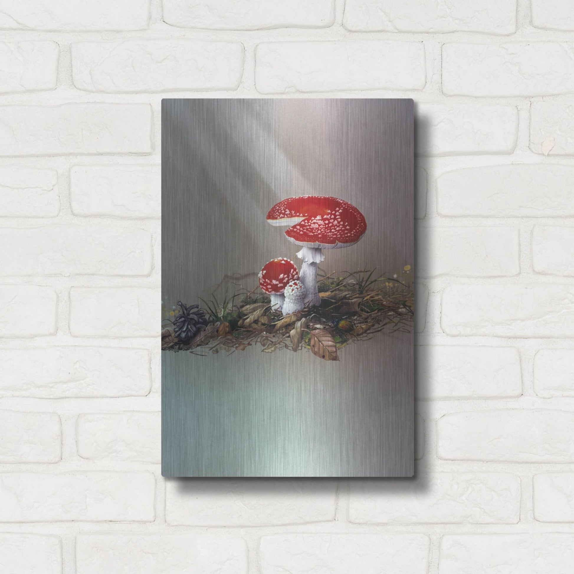 Luxe Metal Art 'Mushrooms' by Harro Maass, Metal Wall Art,12x16